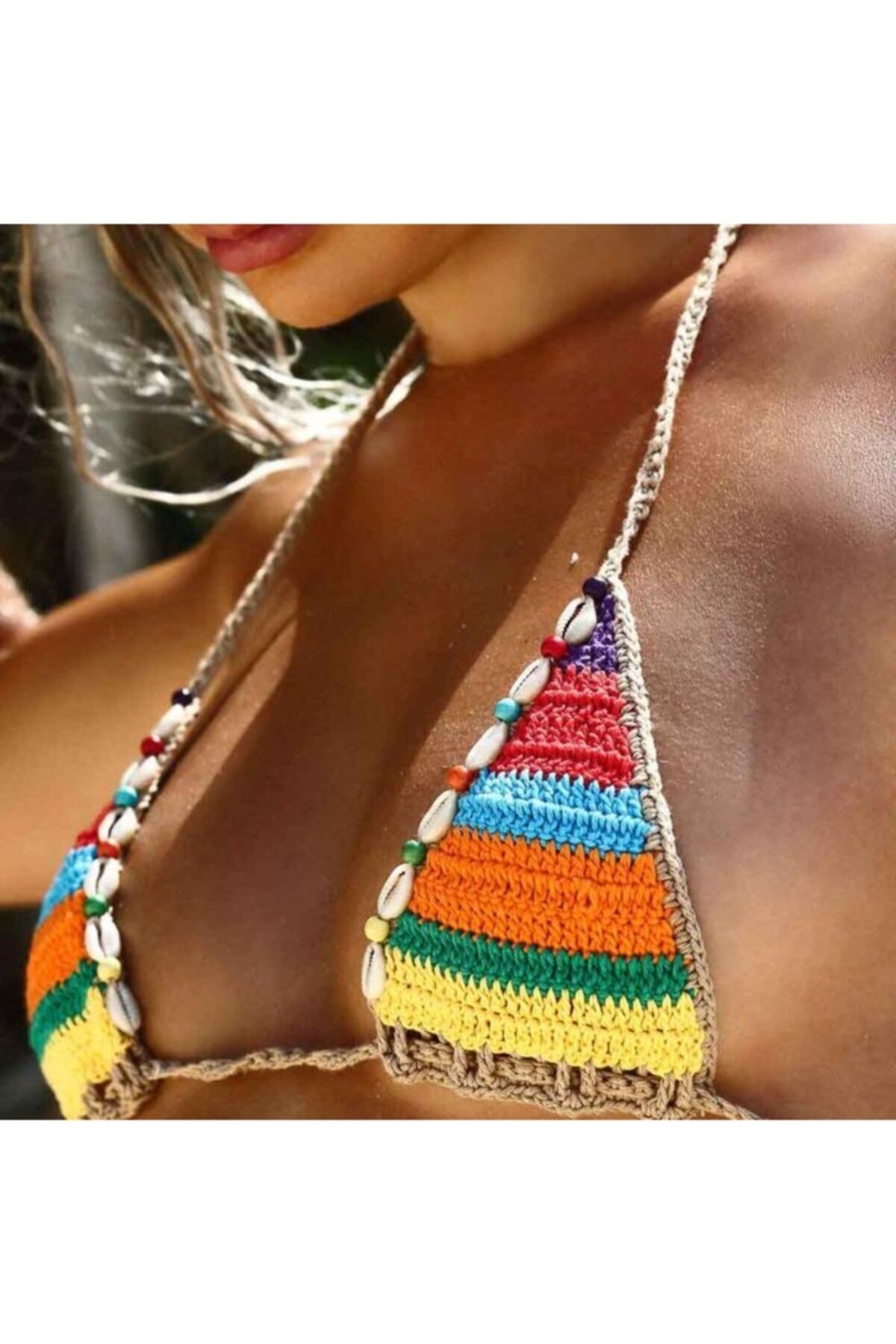 Major Tığ Örgü Deniz Kabuklu Bikini Üstü