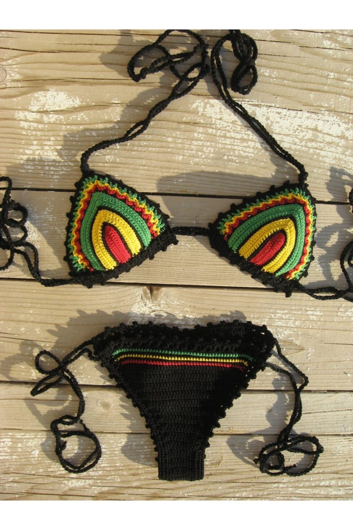 Tığ İşi Örgü Bikini Takım