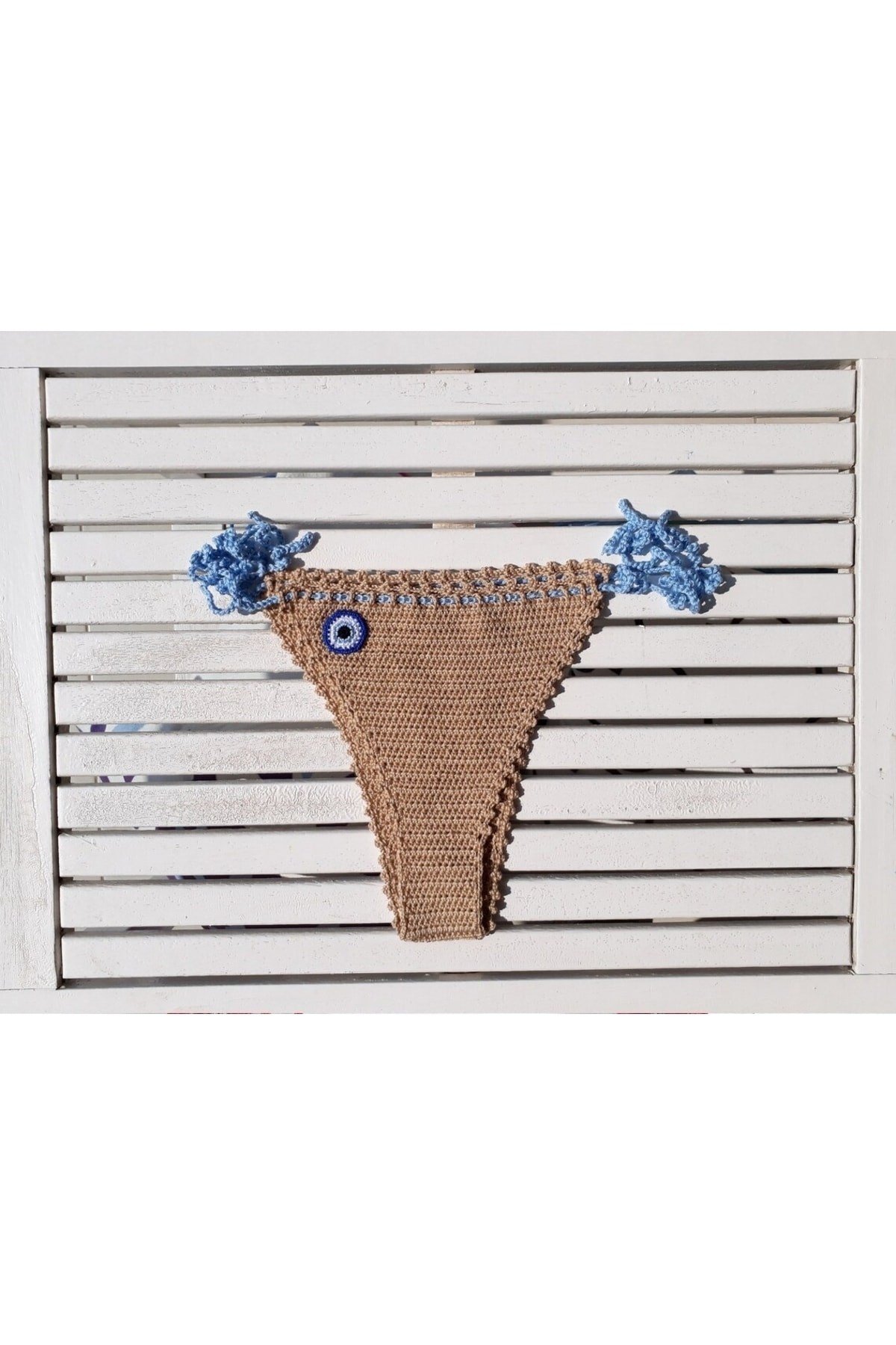Tığ Örgü Nazar Boncuk Desenli Bikini Altı