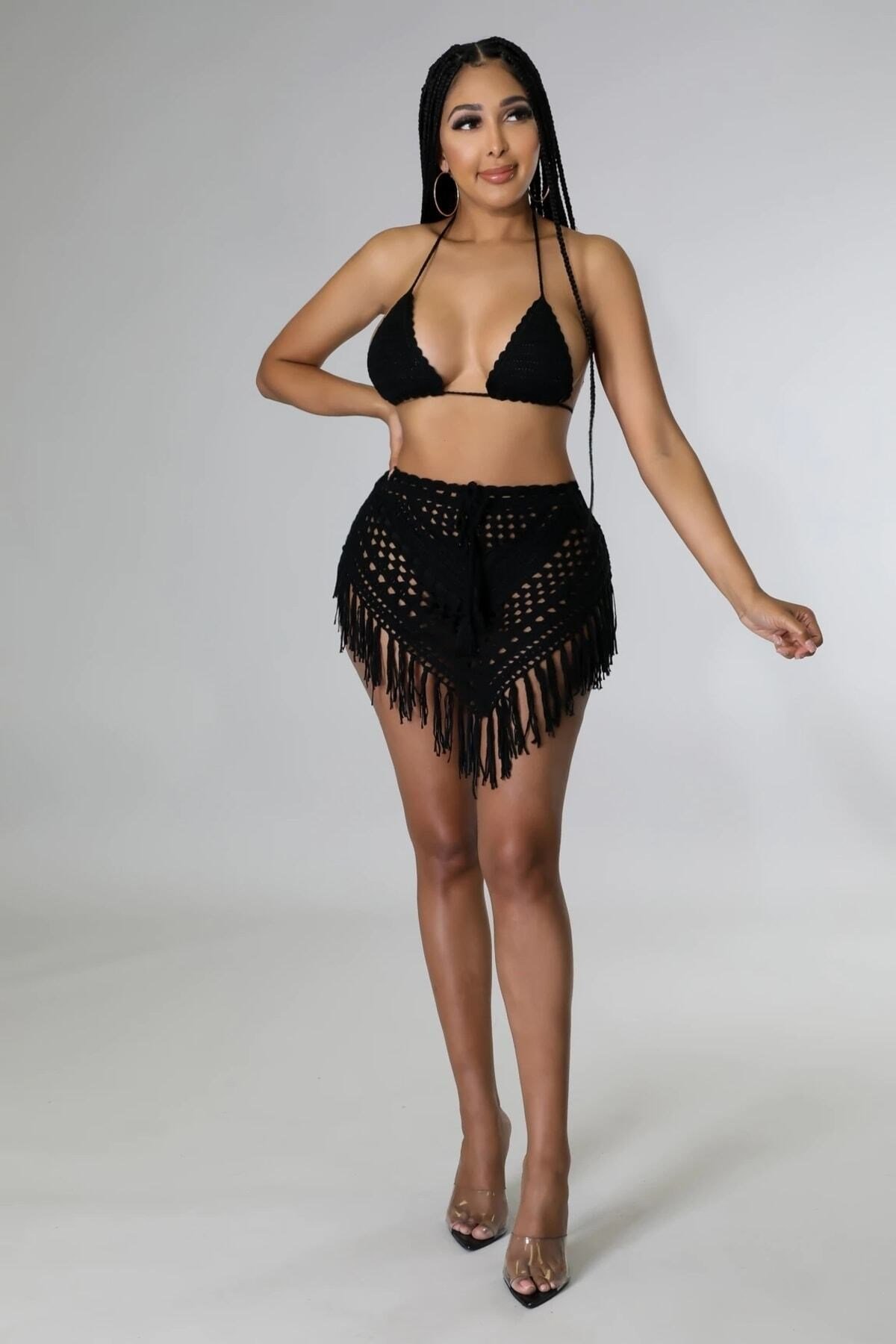 Tığ Örgü Üçgen Bikini Üstü