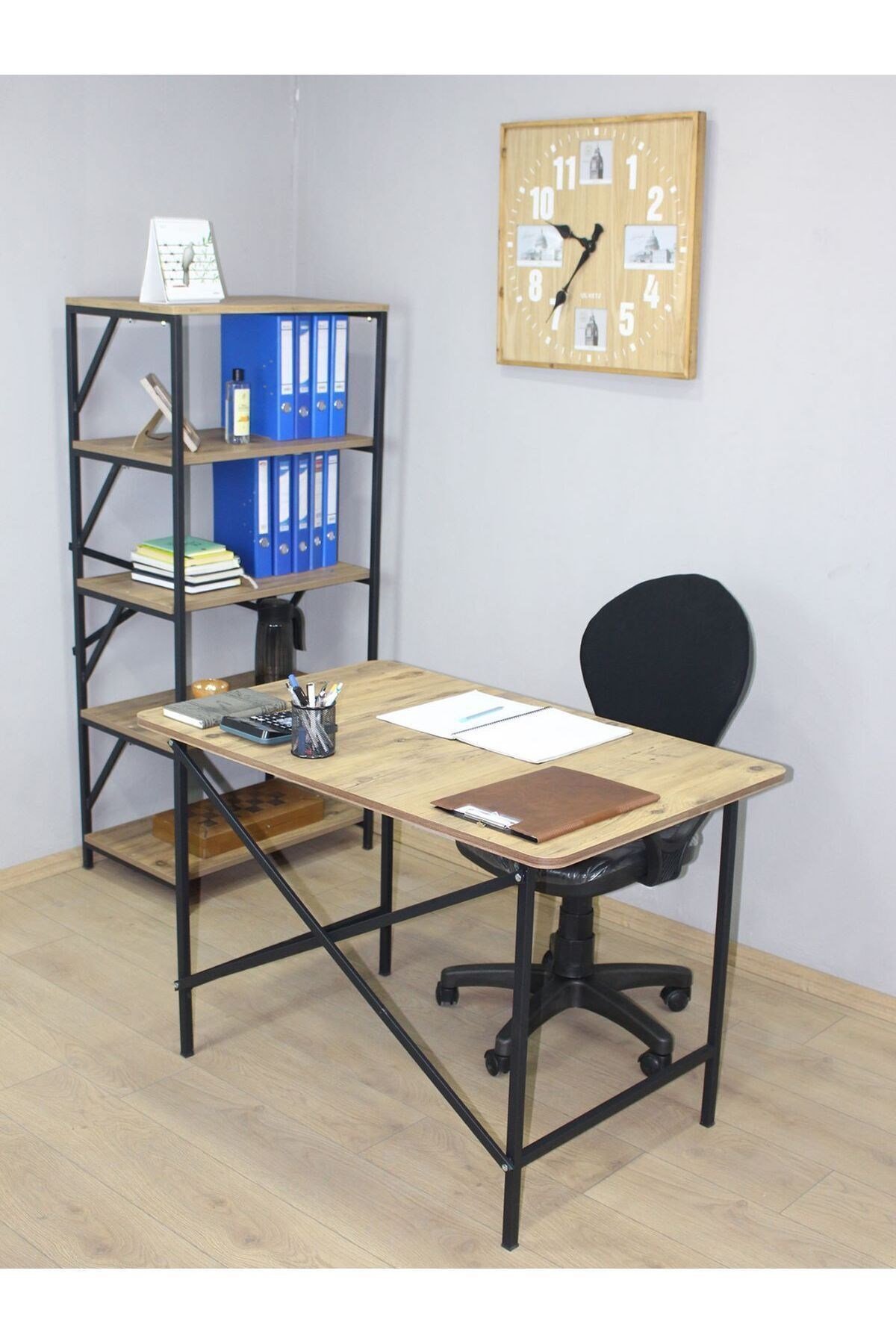 Çok Amaçlı Kitaplık, Çalışma Masası Ve Ofis Koltuğu, Ekonomik 3'lü Set