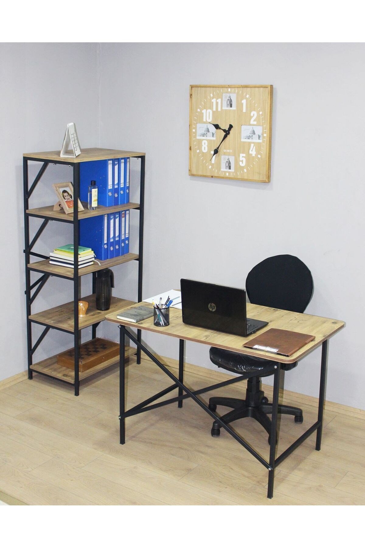 Çok Amaçlı Kitaplık, Çalışma Masası Ve Ofis Koltuğu, Ekonomik 3'lü Set
