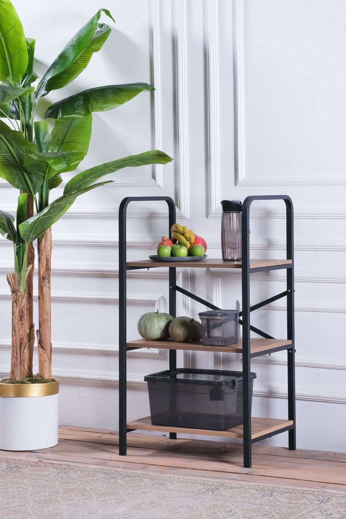 Çok Amaçlı Mutfak Dolabı, Ayakkabılık Ve Balkon Organizer, Çam Renk