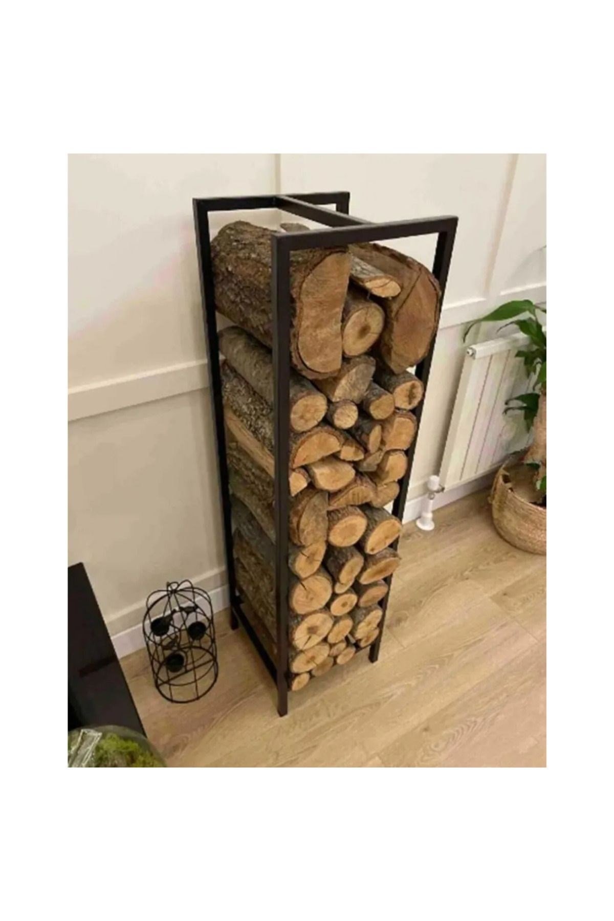 Lignum Dekoratif Metal Odunluk Şömine Odun Sehpası 120CM