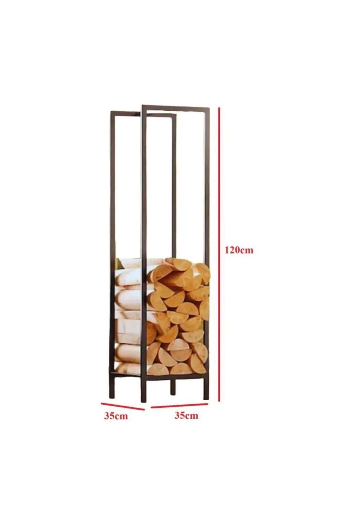 Lignum Dekoratif Metal Odunluk Şömine Odun Sehpası 120CM