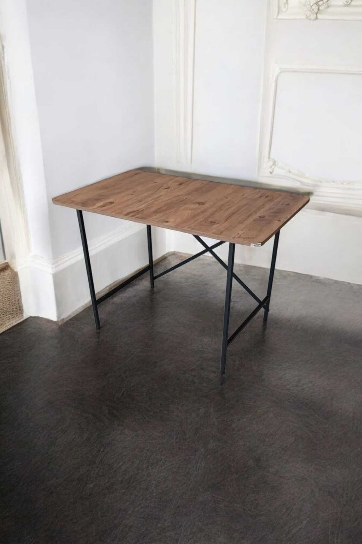 Orlando Metal Ayaklı Çalışma Ofis Bilgisayar Masası Ahşap Masa 70x110CM