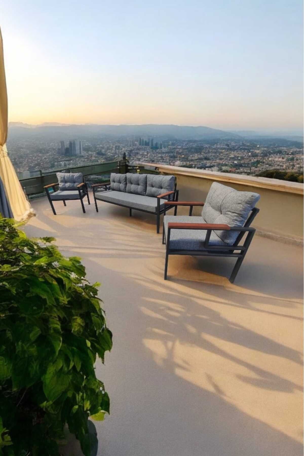 Pi Elize Bahçe Ve Balkon Mobilyası 3 1 1 Gri