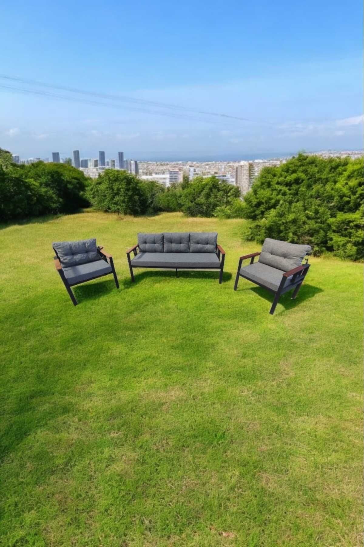 Pi Elize Bahçe Ve Balkon Mobilyası 3 1 1 Gri