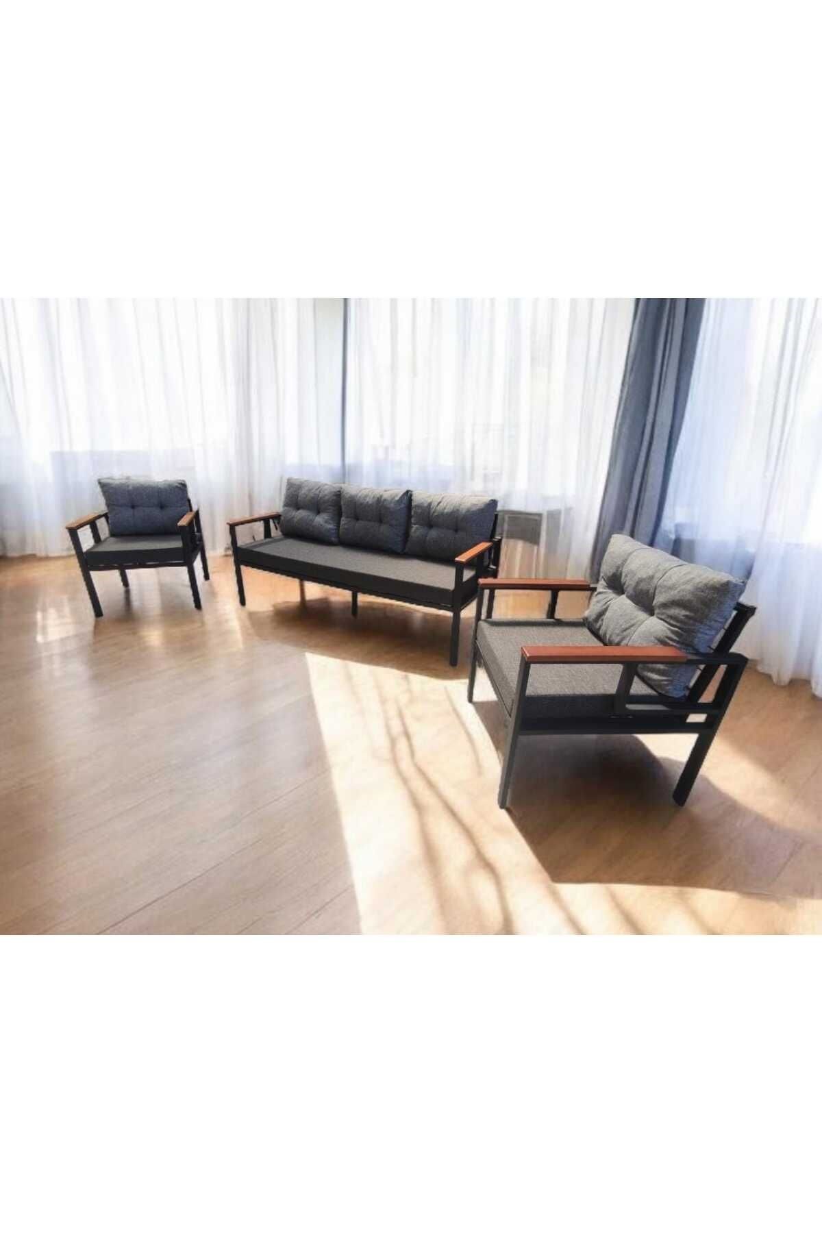 Pi Elize Bahçe Ve Balkon Mobilyası Antrasit Gri 3 1 1