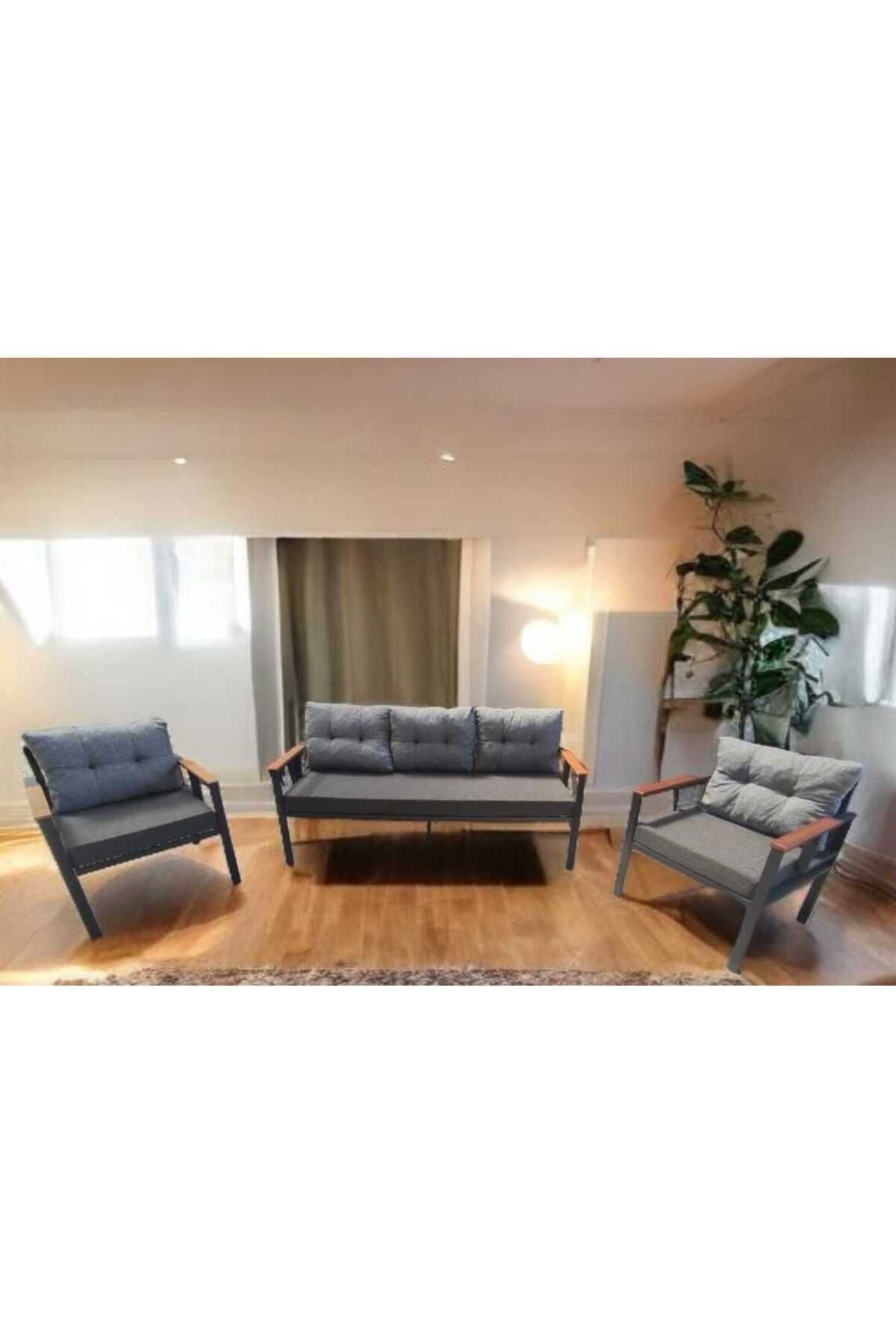 Pi Elize Bahçe Ve Balkon Mobilyası Antrasit Gri 3 1 1