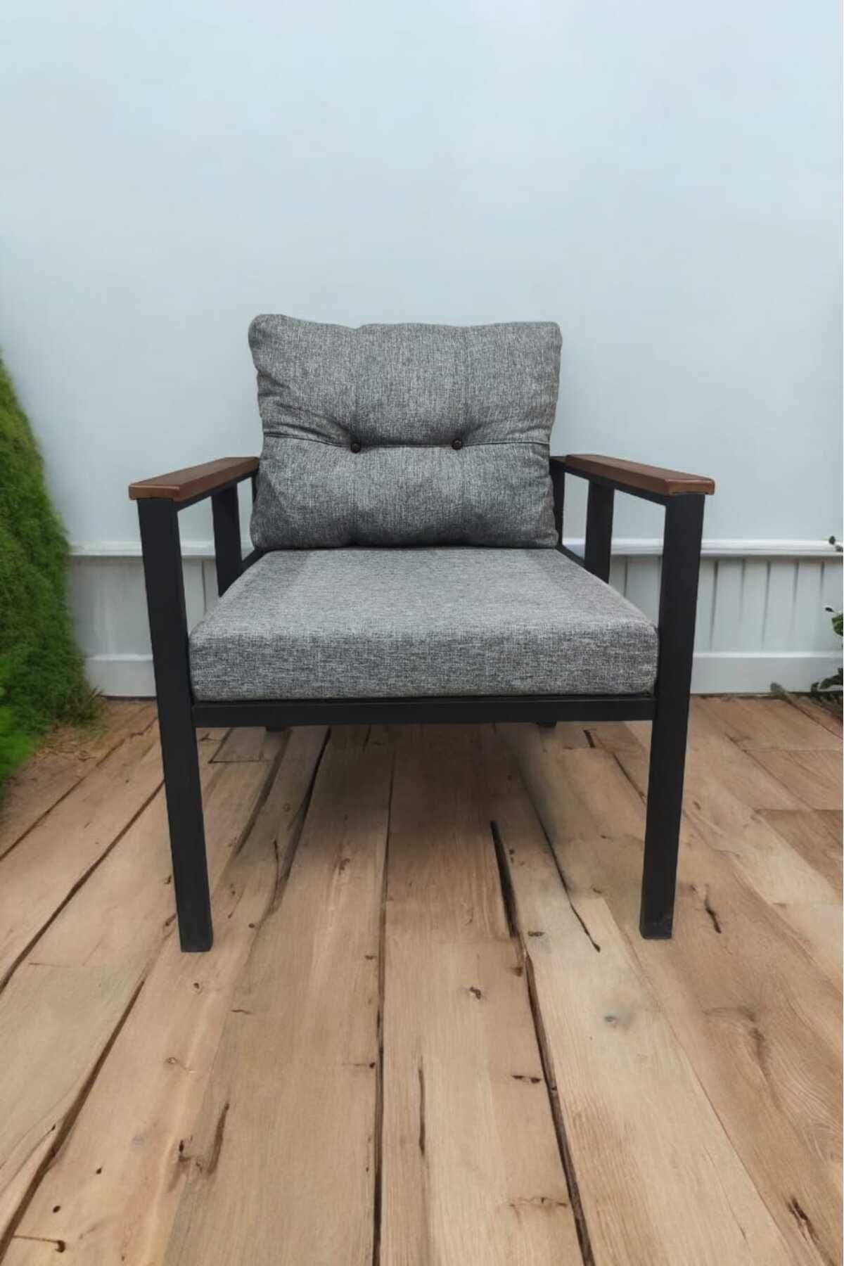 Pi Elize Demonte Metal Tekli Bahçe Mobilyası, Gri 60x60 Cm