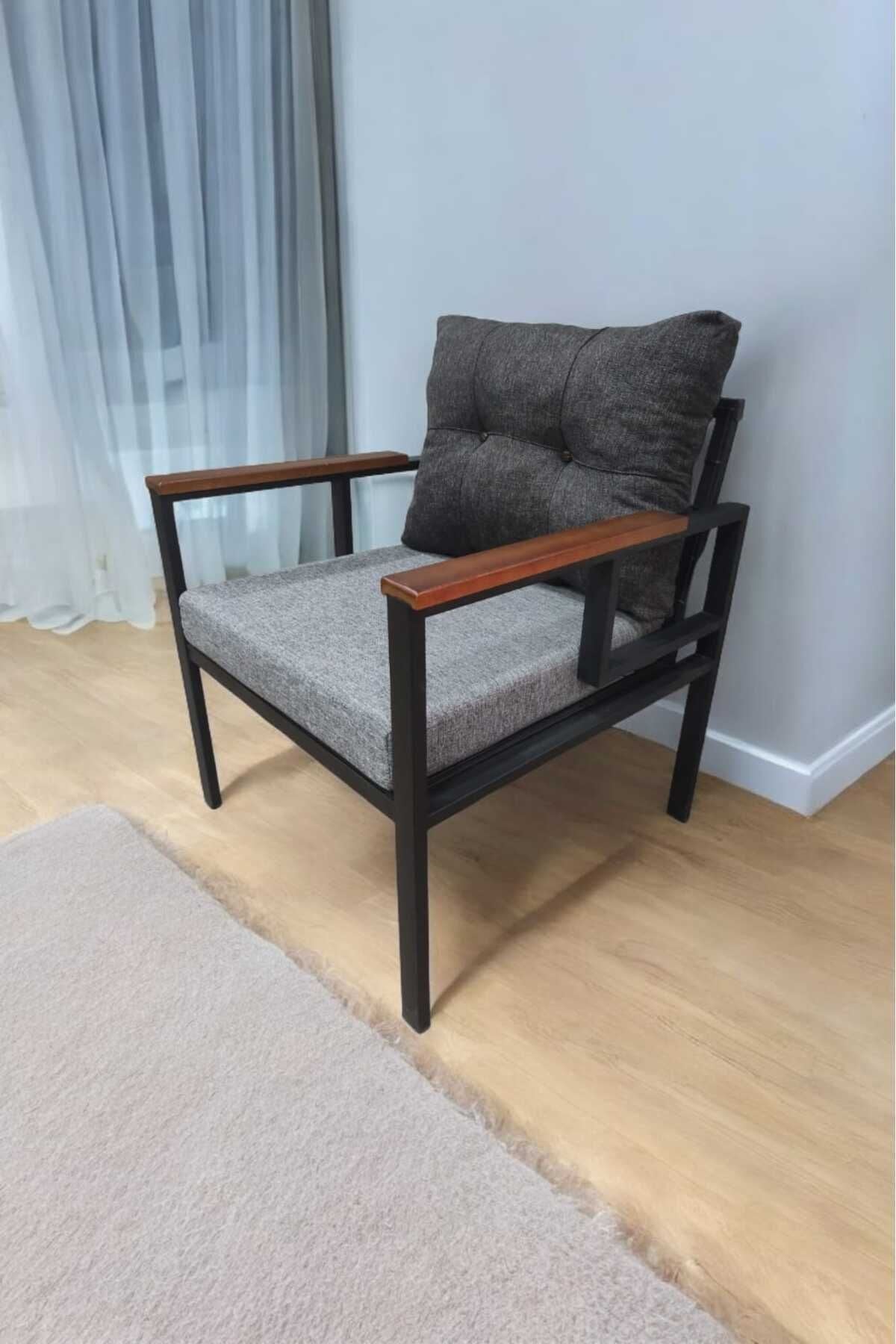 Pi Elize Demonte Metal Tekli Bahçe Mobilyası, Antrasit-gri, 60x60 Cm