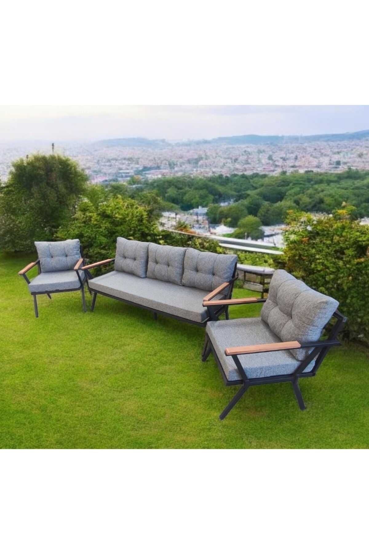 Pi Locca Bahçe Ve Balkon Mobilyası Gri 3 1 1