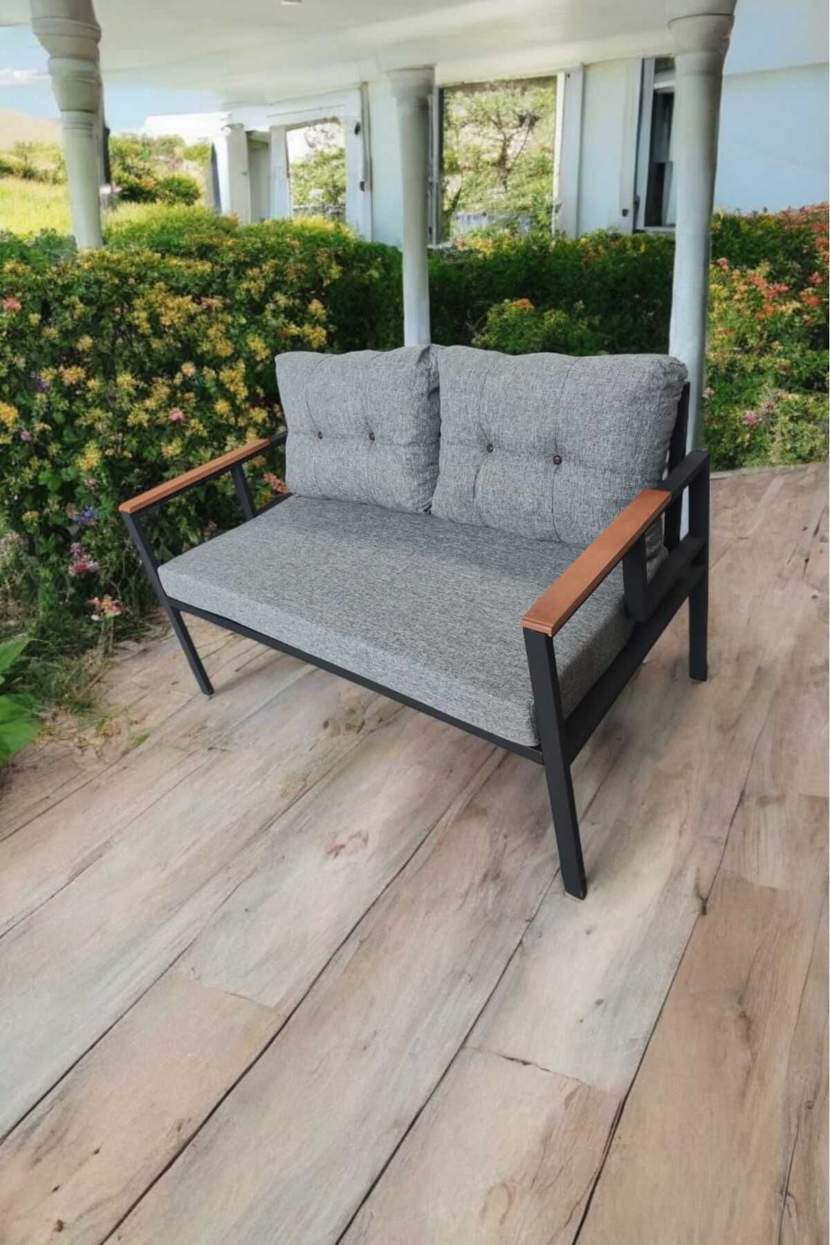 Pielize Tekli Bahçe Mobilyası,balkon Mobilyası 2'li 60x120cm Gri