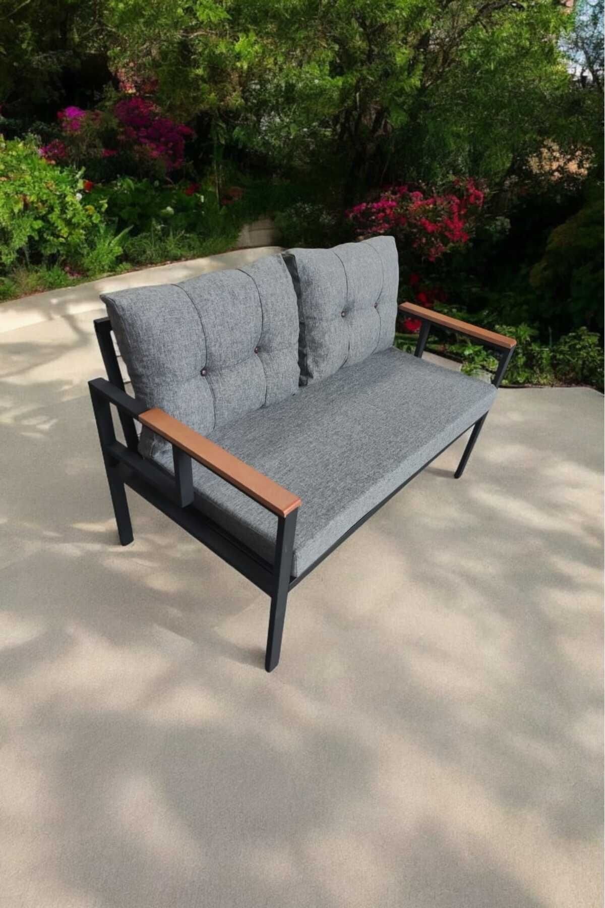 Pielize Tekli Bahçe Mobilyası,balkon Mobilyası 2'li 60x120cm Gri