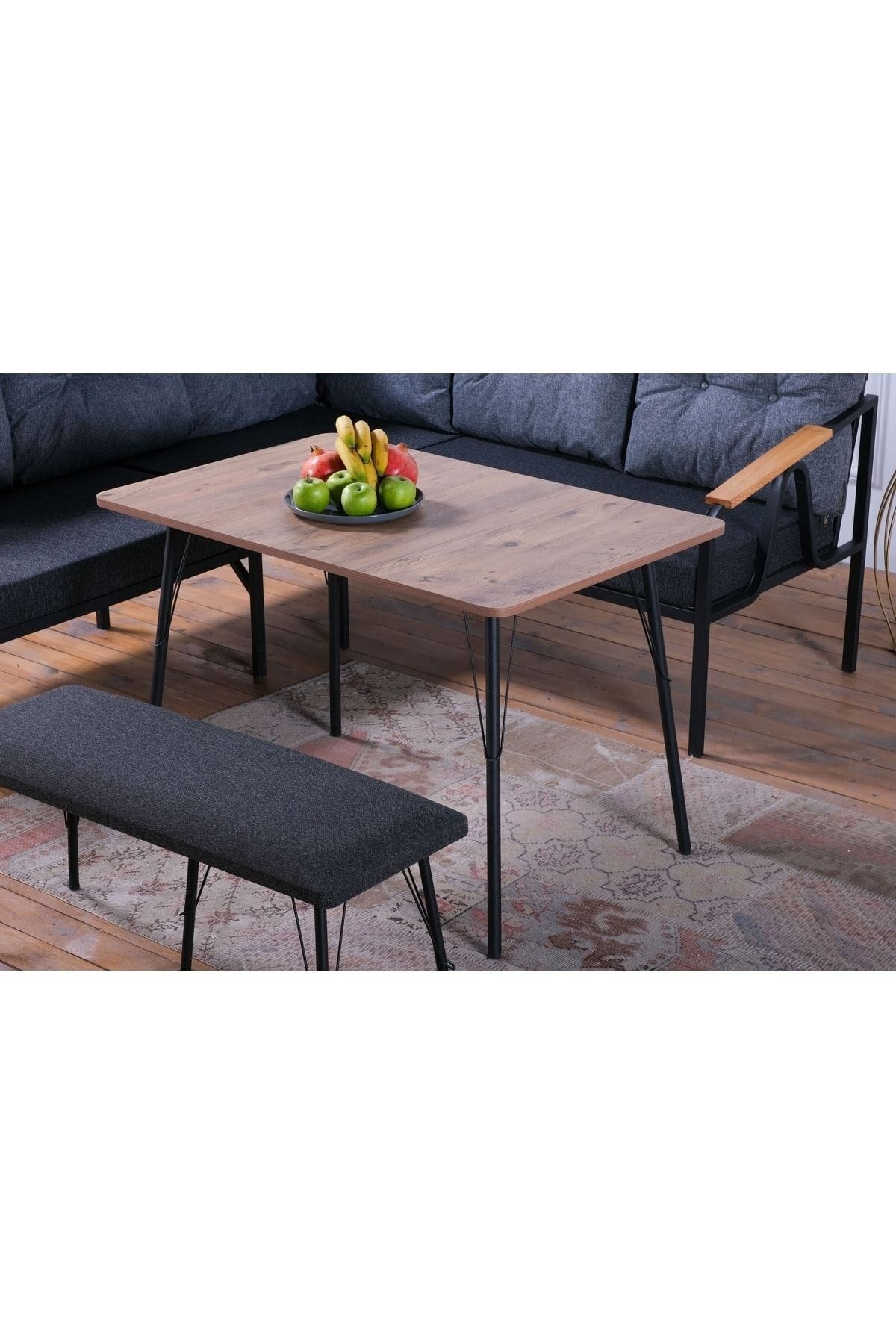Pimango Pi Angel Bahçe Ve Balkon Köşe Oturma Takımı, Masalı Ve Puflu, 180x180 Cm Tam Set