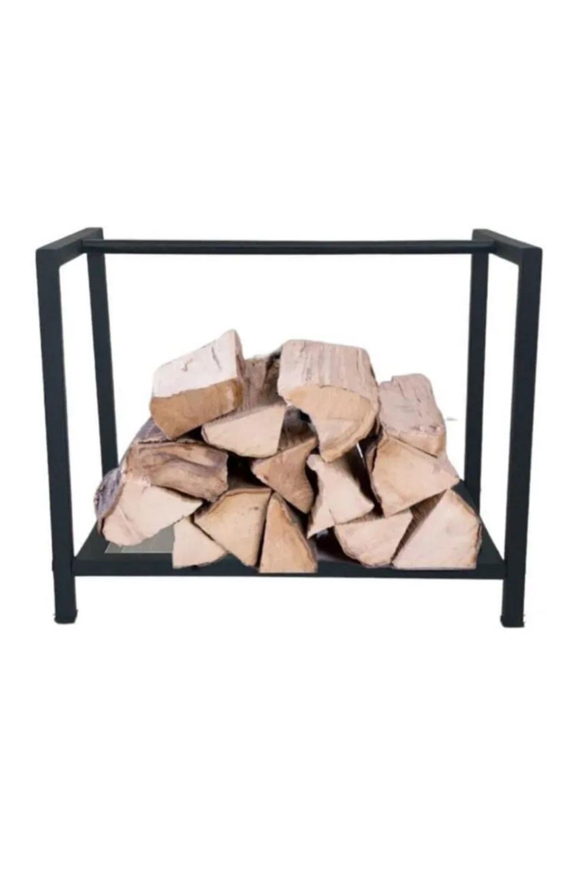Short Lignum Dekoratif Metal Odunluk Şömine Odun Sehpası 40CM