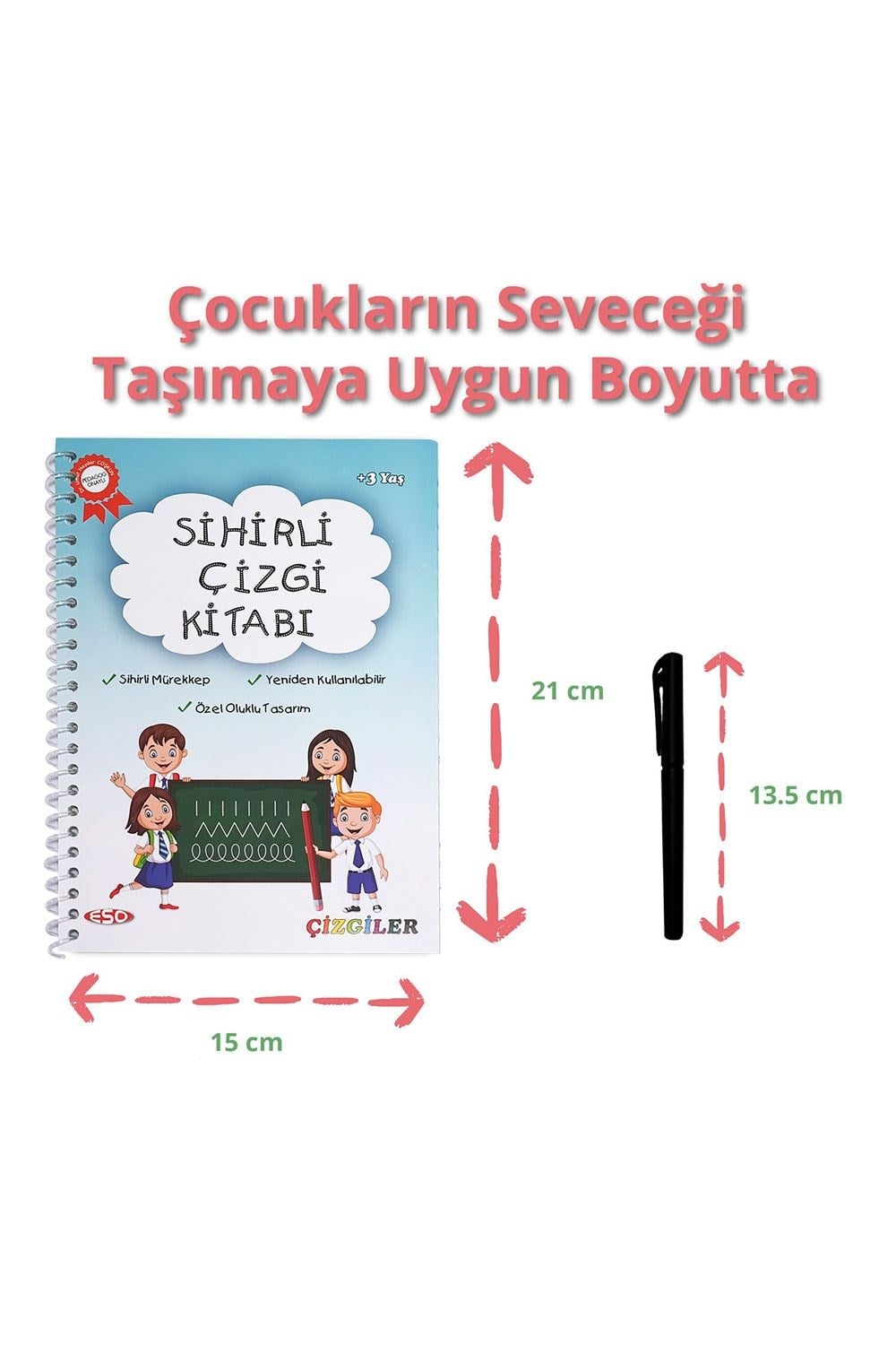 Eso Sihirli Çizgi Alıştırma Kitabı | Oluklu Sihirli Uçan Kalemli Eğitici Kitap