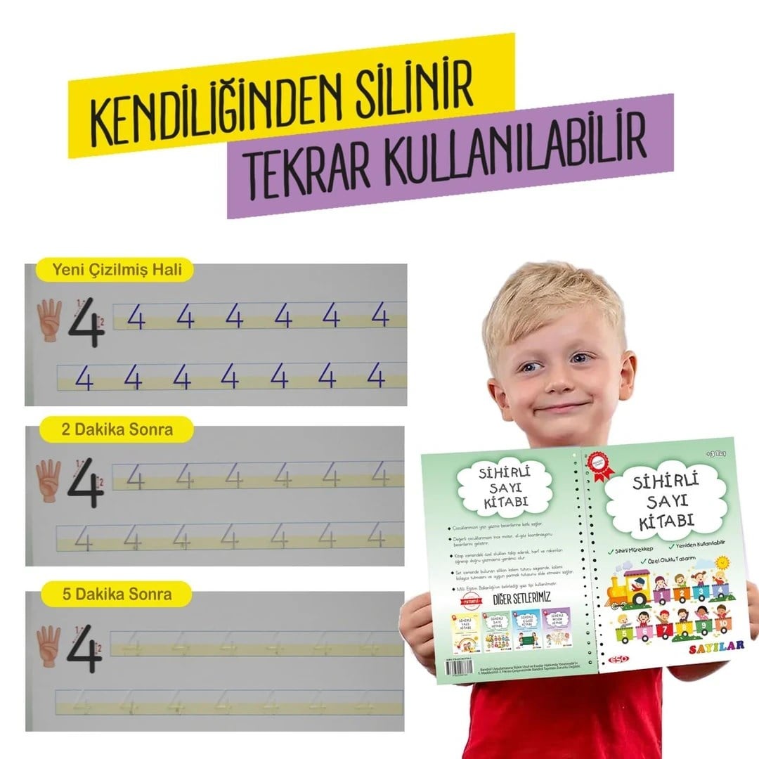 Eso Sihirli Yazı Ve Sayı Alıştırma Kitabı - Eğitici Ve Eğlenceli Aktivite Kitabı