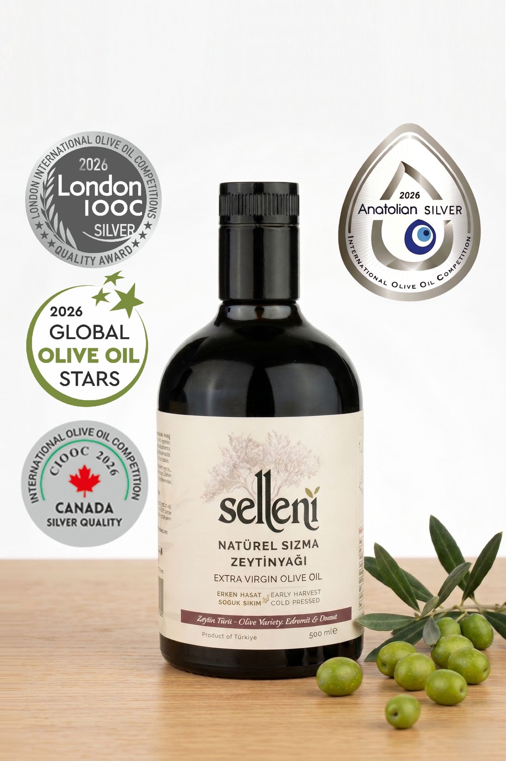 Selleni Erken Hasat Soğuk Sıkım Edremit & Domat Blend 500 ml