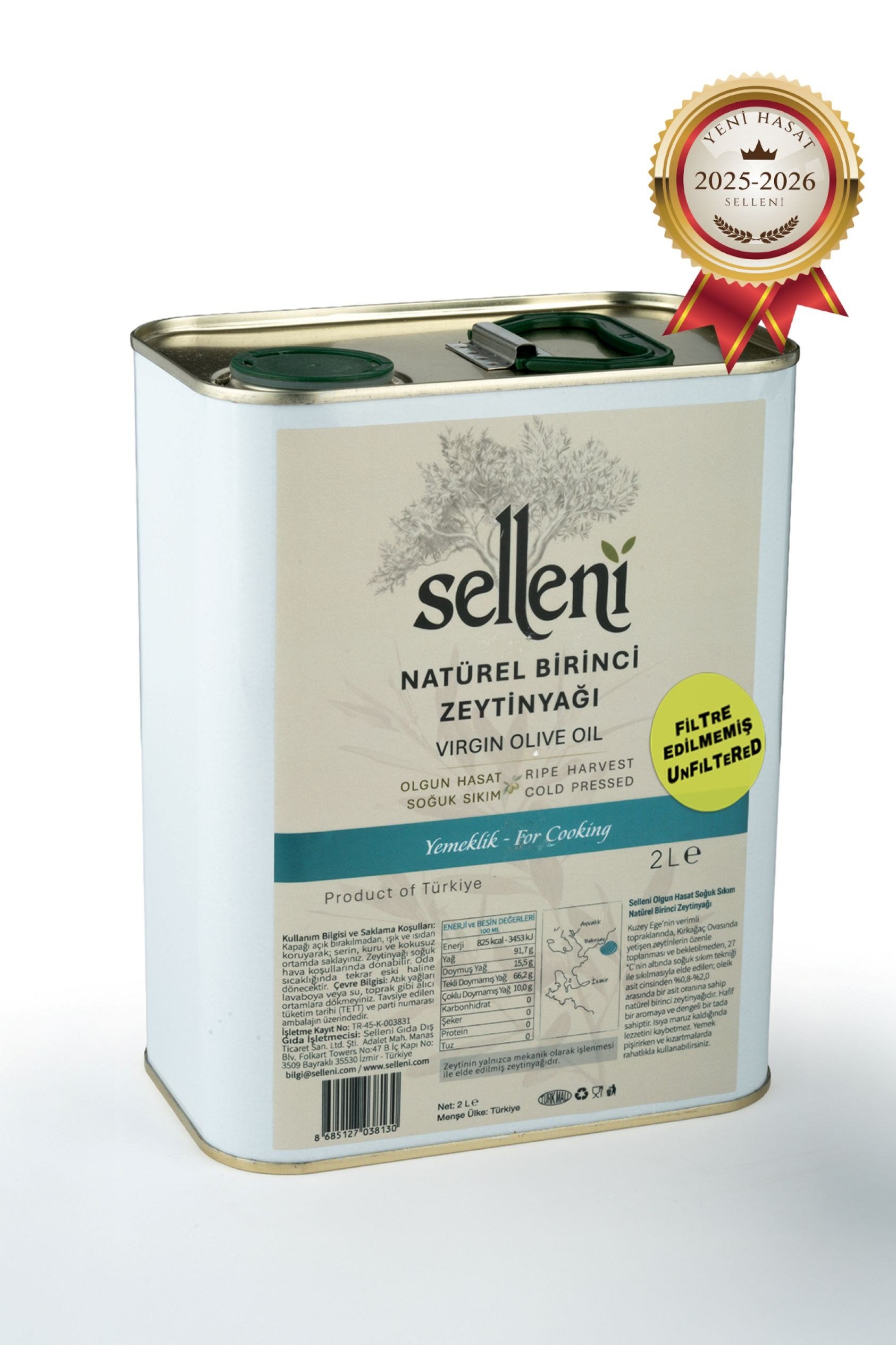 Selleni Olgun Hasat Soğuk Sıkım Yemeklik 2 L