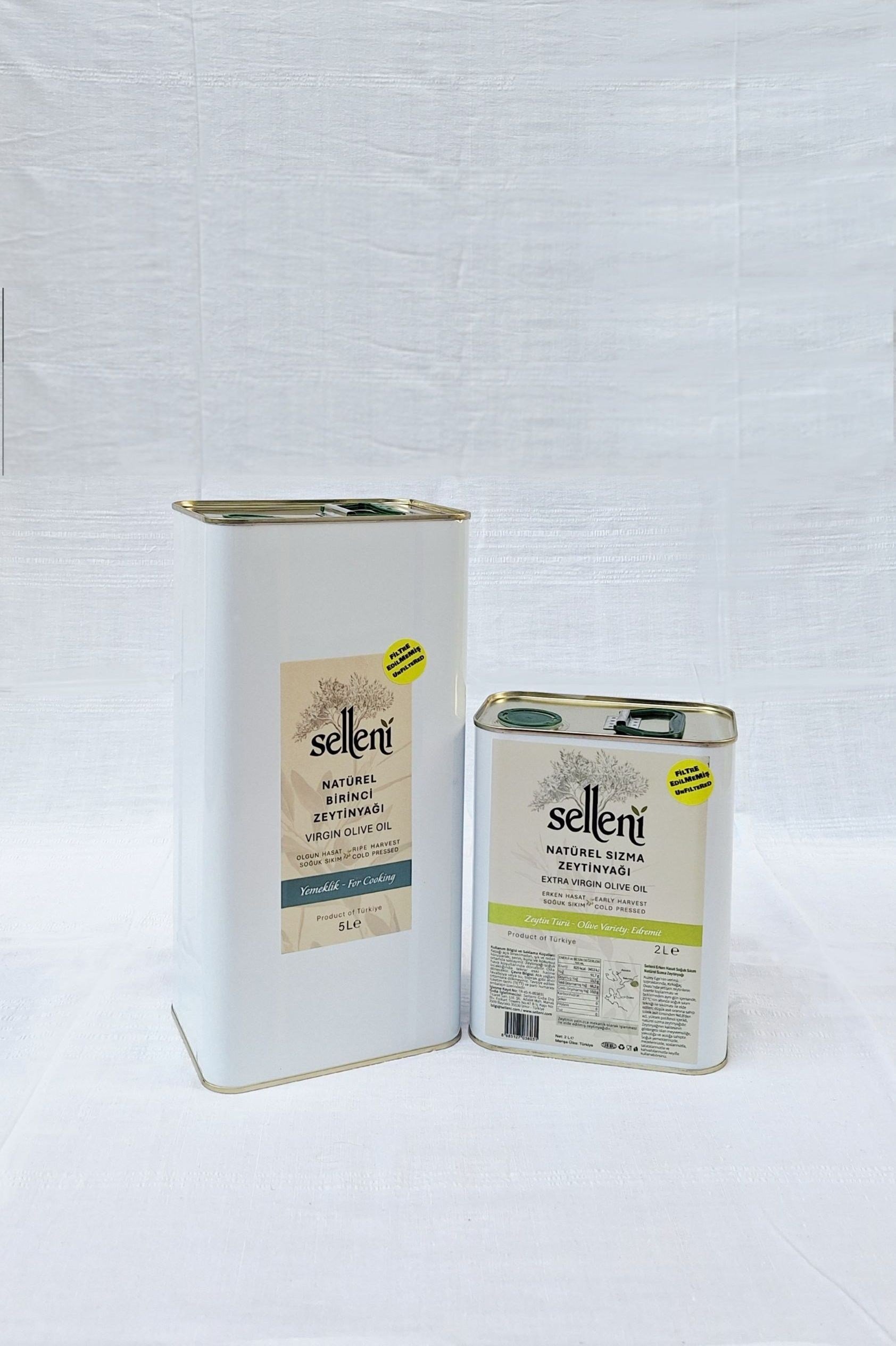 Selleni Soğuk Sıkım Zeytinyağı / İkili Set (2+5 L)