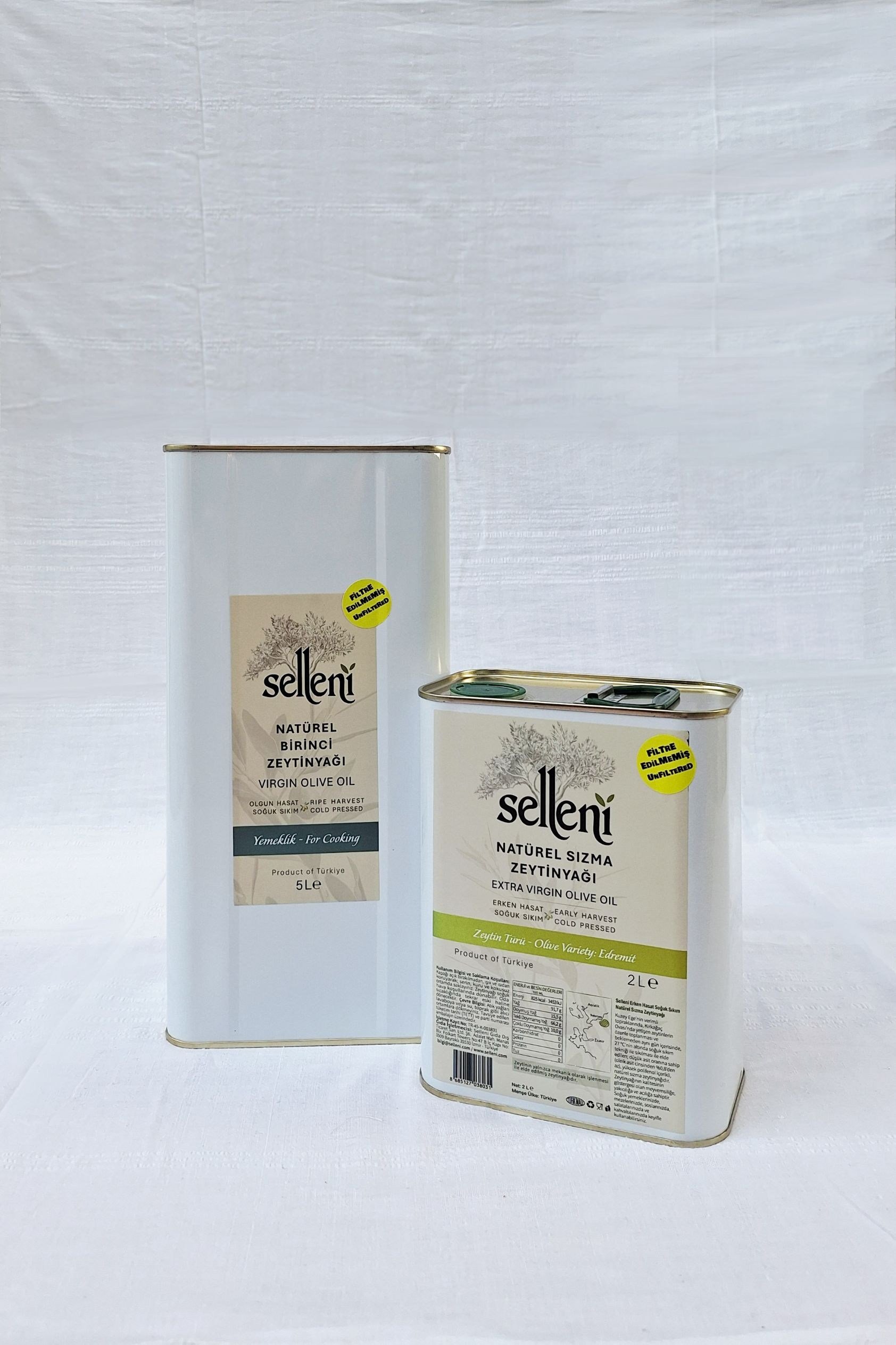 Selleni Soğuk Sıkım Zeytinyağı / İkili Set (2+5 L)