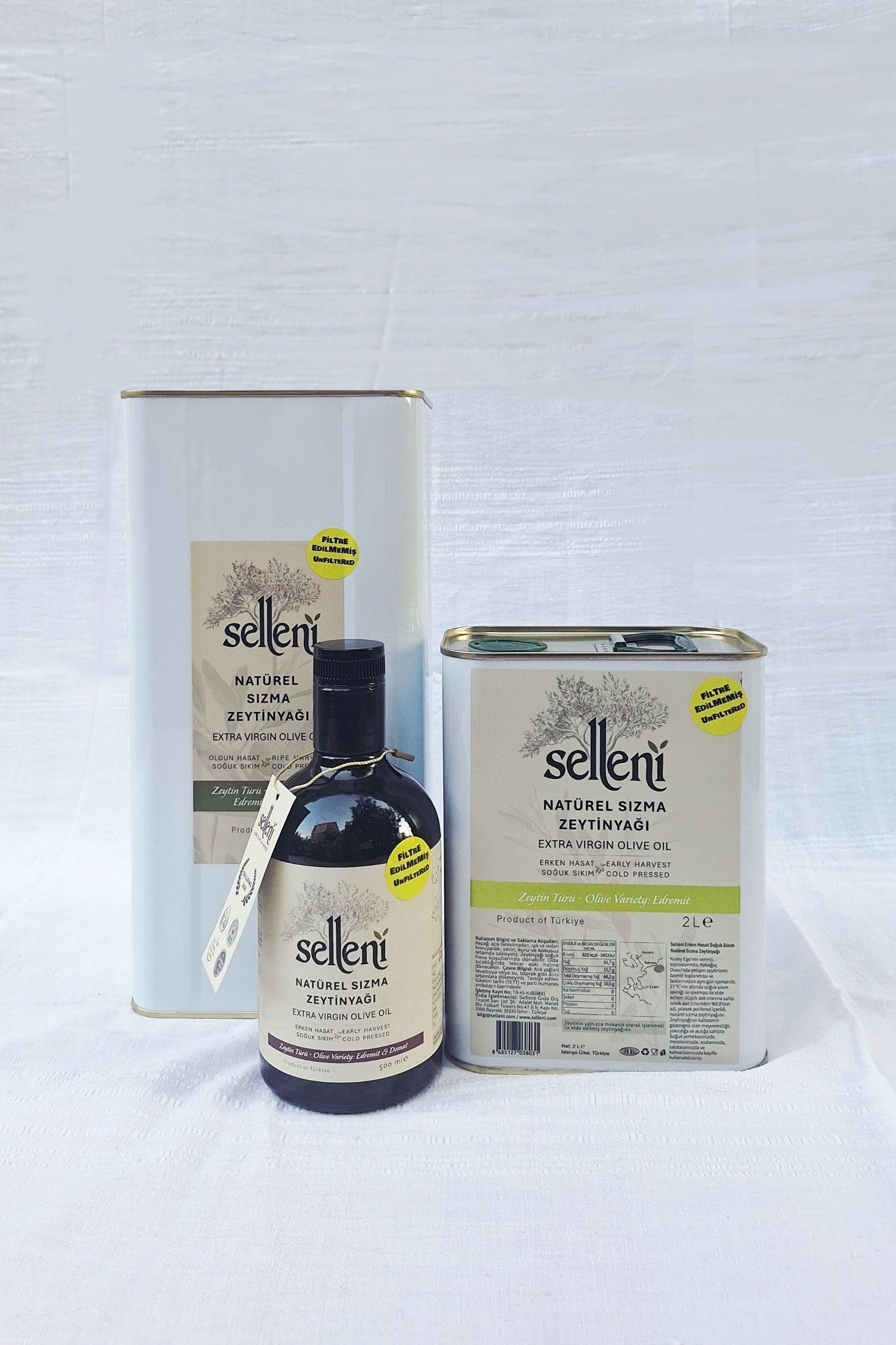 Selleni Soğuk Sıkım Zeytinyağı / Üçlü Set