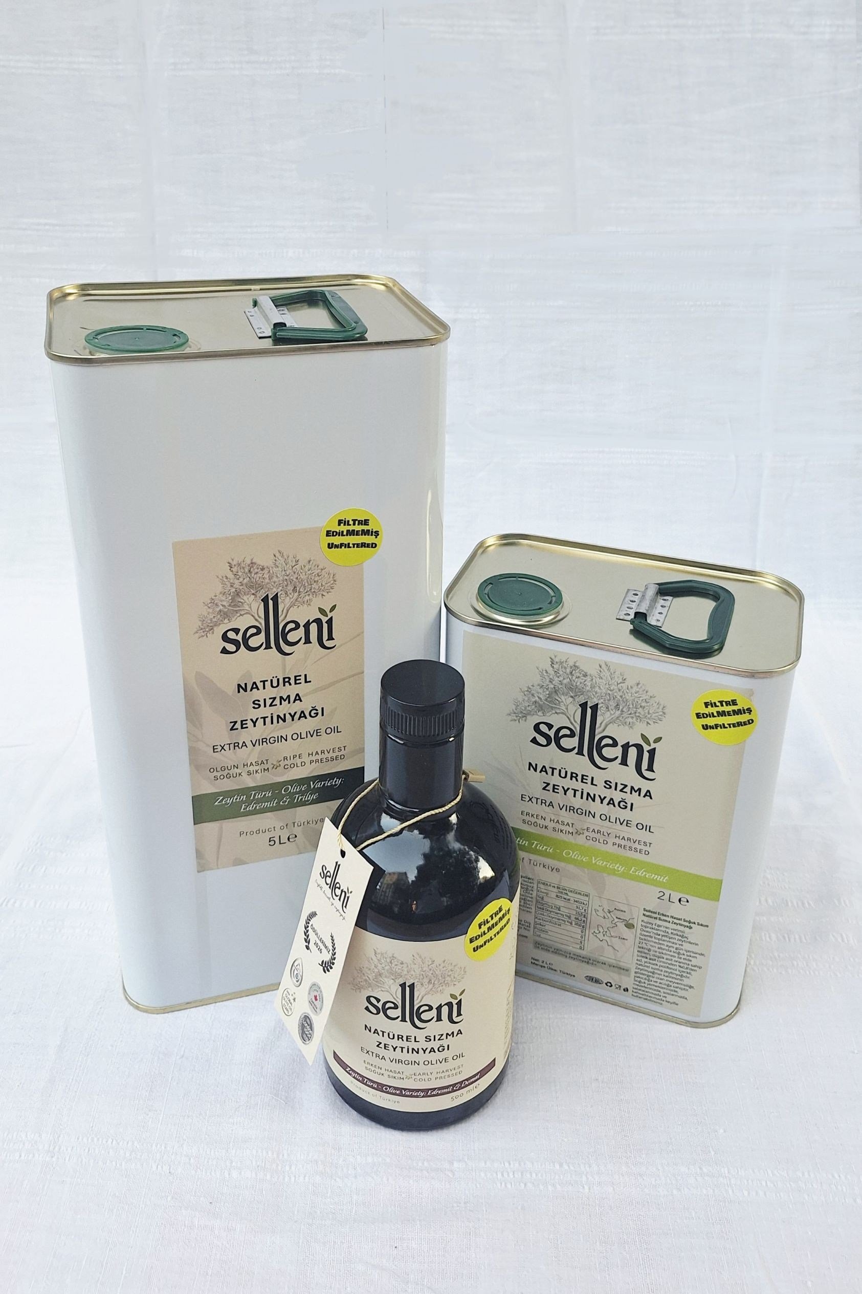 Selleni Soğuk Sıkım Zeytinyağı / Üçlü Set
