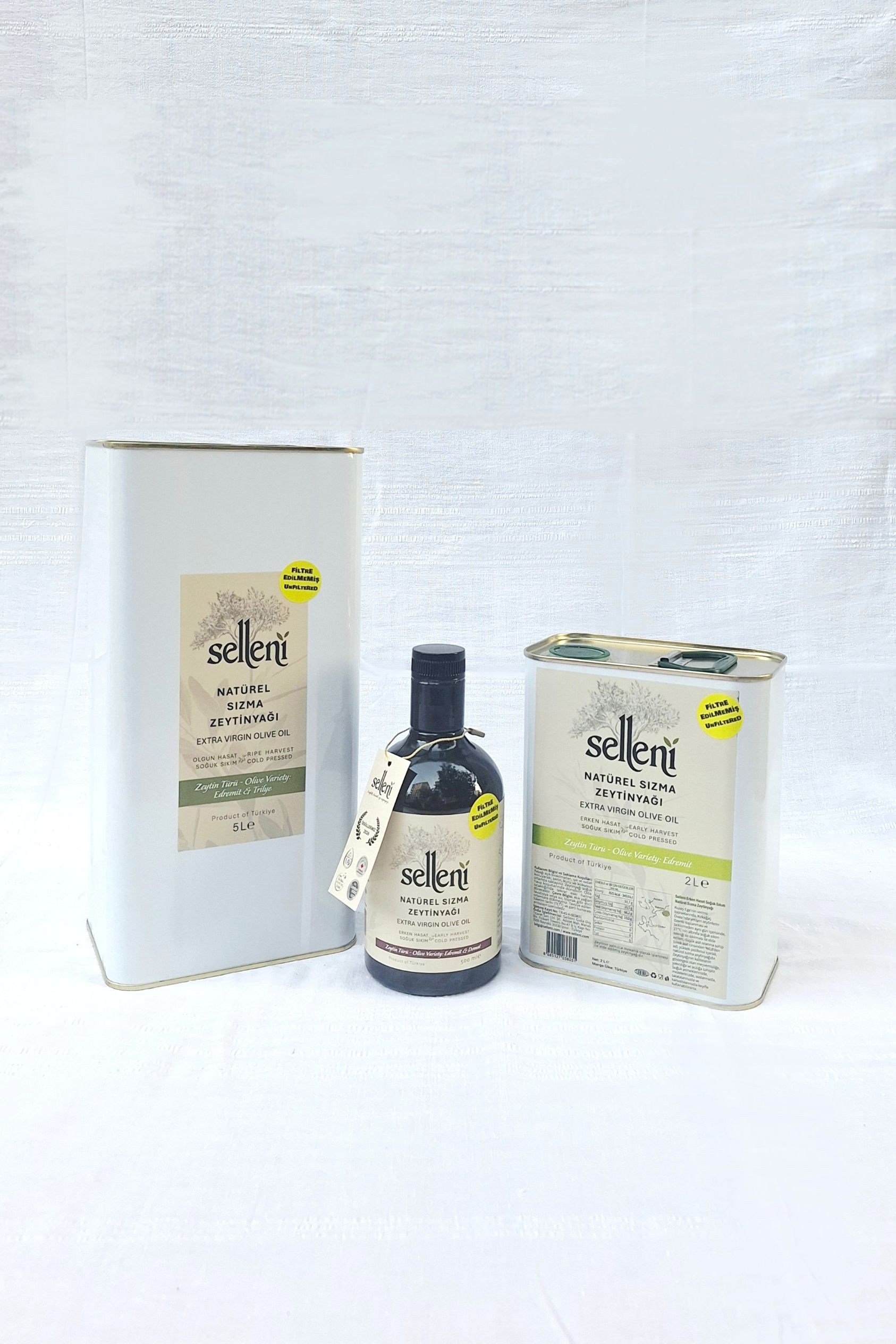 Selleni Soğuk Sıkım Zeytinyağı / Üçlü Set
