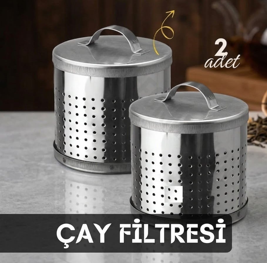 Sızdırmaz Ultra İnce Gözenekli Paslanmaz Çelik Çay ve Bitki Filtresi (2'li Set)