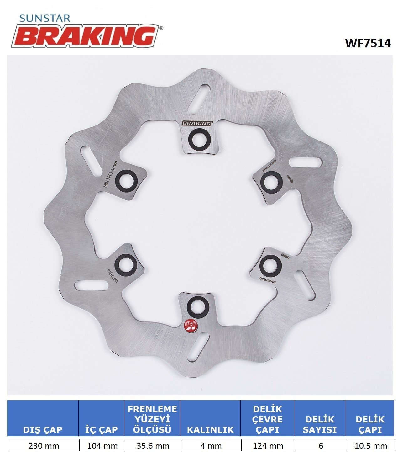 BRAKING DALGALI ARKA FREN DİSKİ