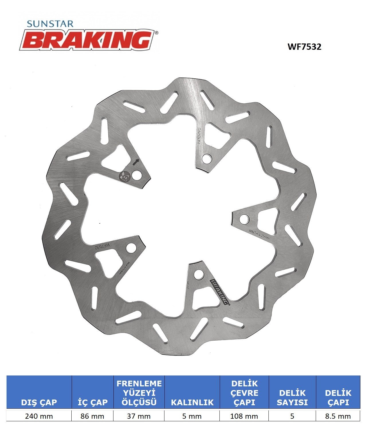 BRAKING DALGALI ARKA FREN DİSKİ