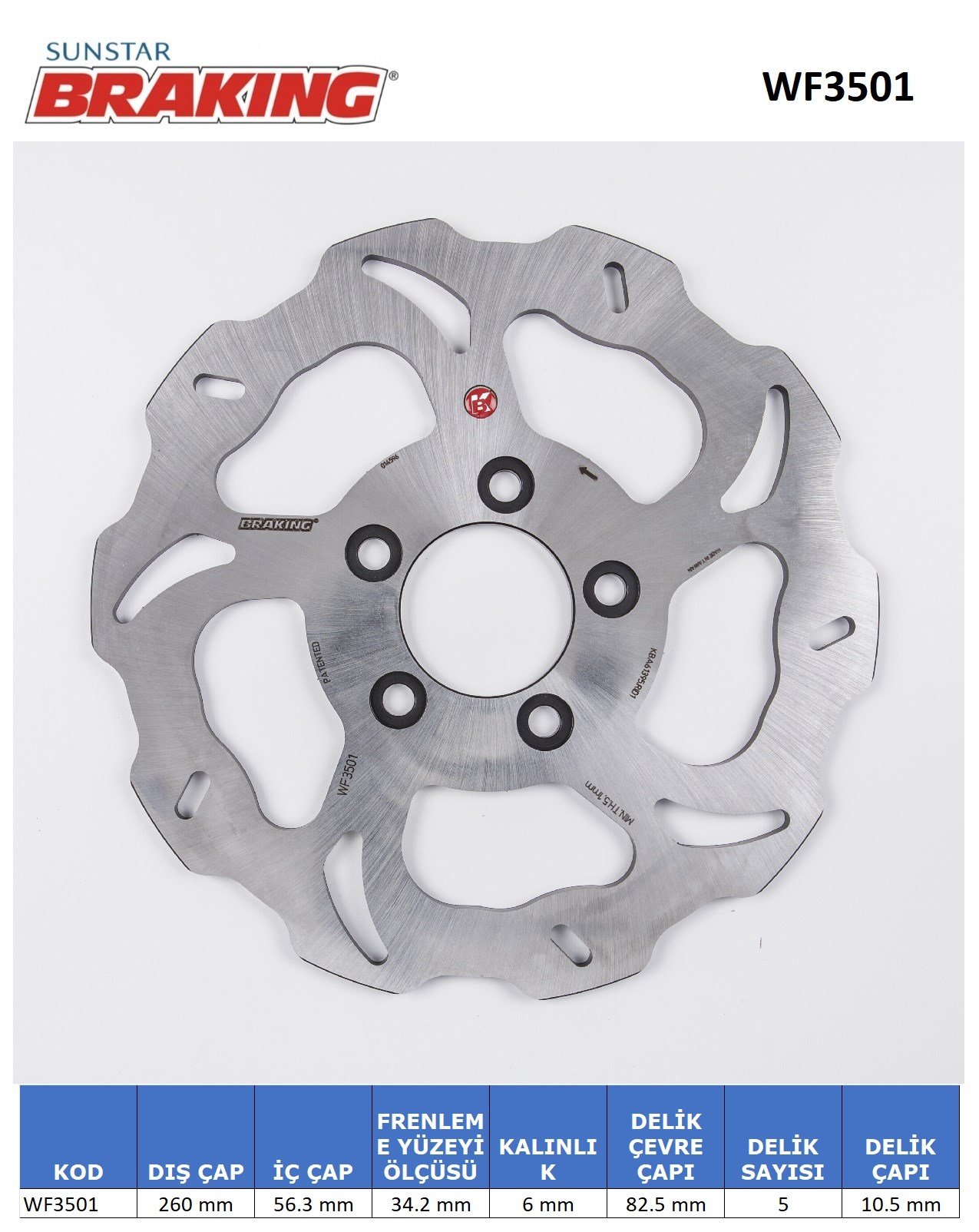 BRAKING DALGALI ARKA FREN DİSKİ