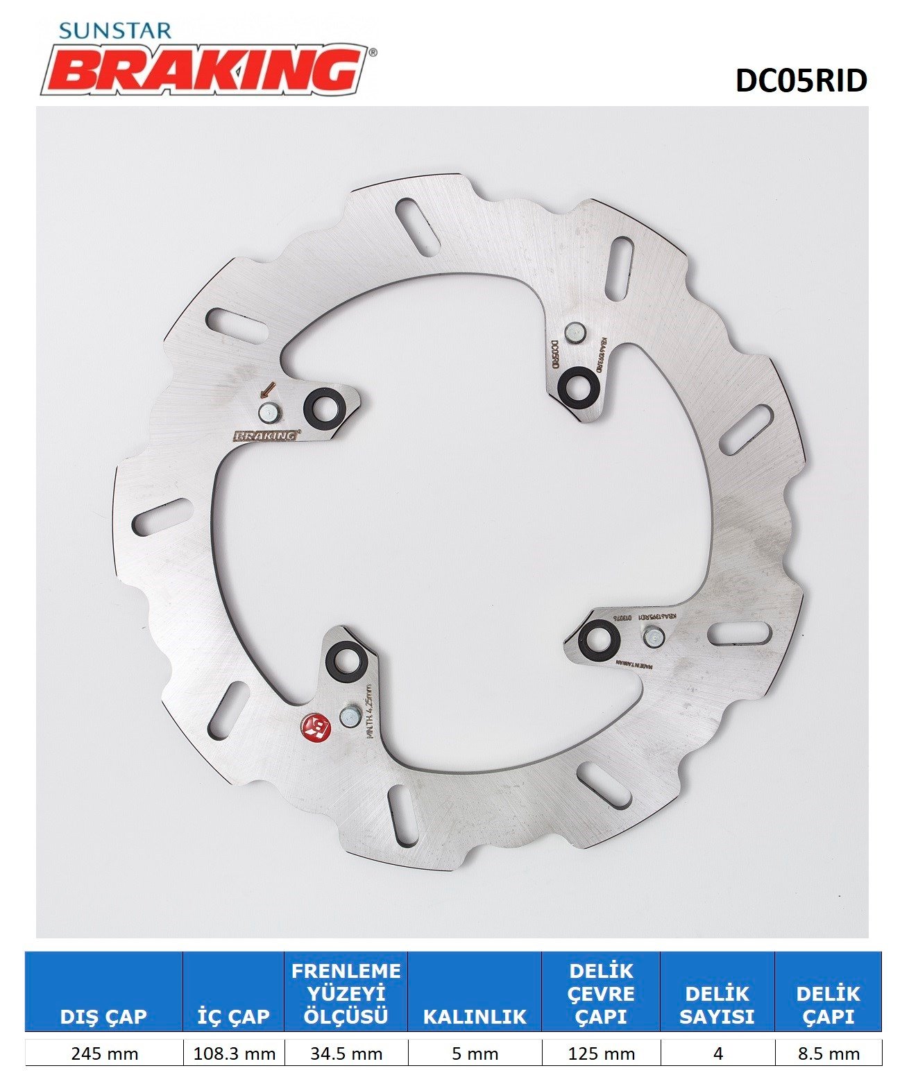 BRAKING DUCATI HYPERMOTARD / EVO / SP ARKA DALGALI DİSK