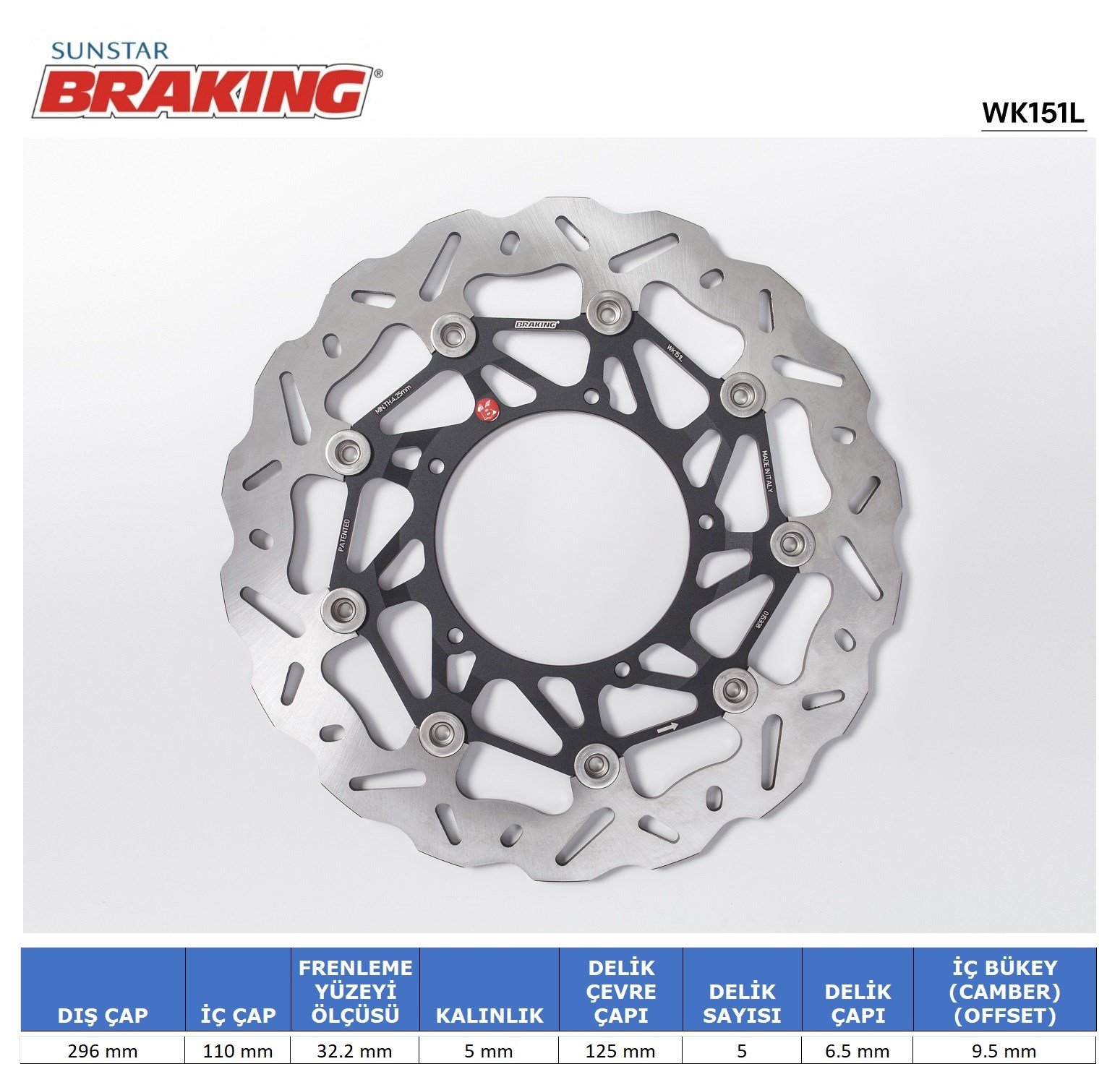 BRAKING HONDA X-ADV 750 DALGALI ÖN PERFORMANS FREN DİSKİ (SOL)