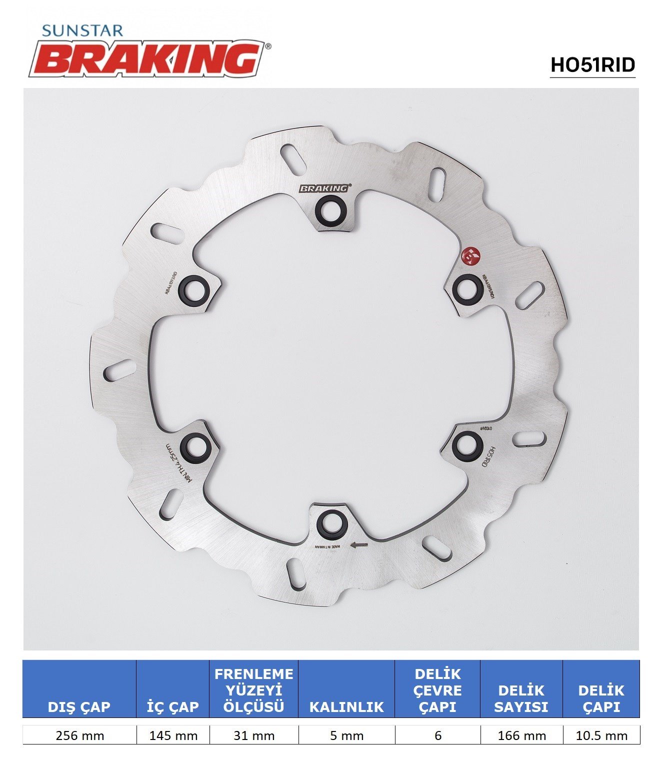 BRAKING HONDA XLV 1000 / CBR 1100 XX DALGALI ARKA FREN DİSKİ