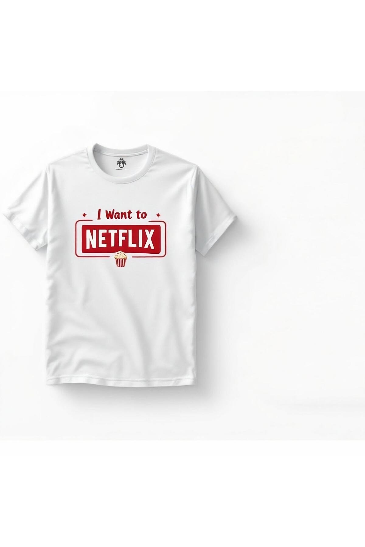 Netflix And Chill Baskılı Sevgili Çift Kombini Regular 2'li Takım T-shirt