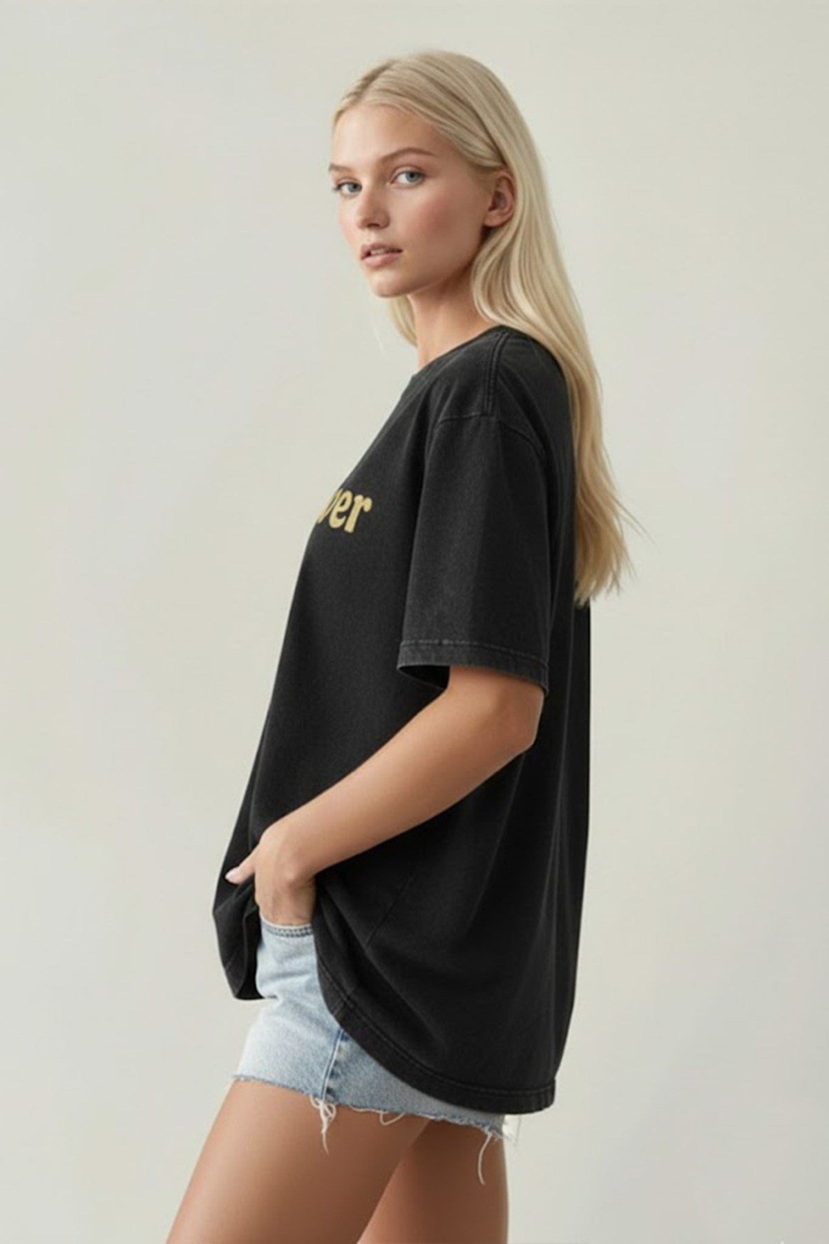 Sunflower Baskılı Yıkamalı Retro Unisex Tişört