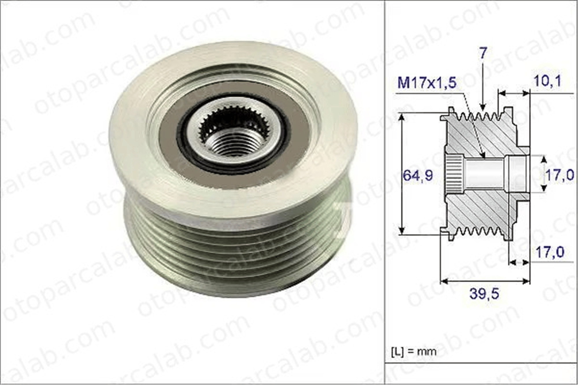 ABA YT170177 Alternatör Kasnağı A.B.A YT170177 NISSAN NP300 NAVARA PATHFINDER III 23151EB301 A252C564FE