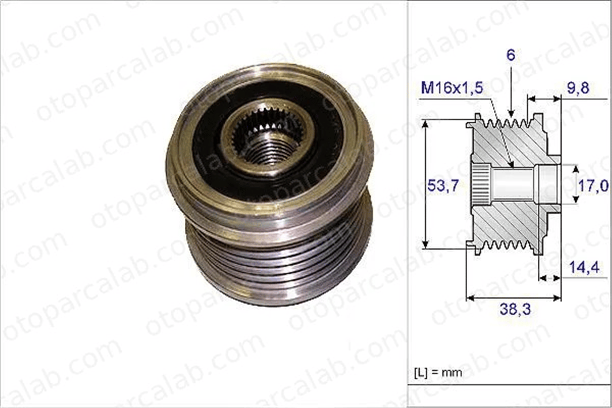 ABA YT300203 Alternatör Kasnağı A.B.A YT300203 BMW 1 3 13258483 013258483