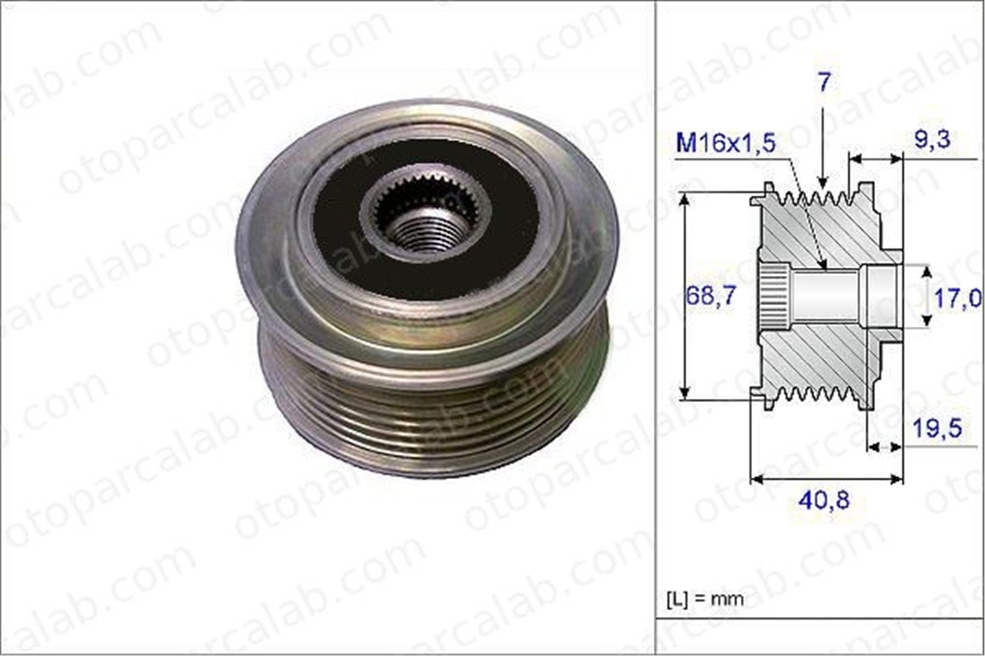 ABA YT320079 Alternatör Kasnağı A.B.A YT320079 HYUNDAI H-1 Cargo H-1 Travel 373224A001 373214A000
