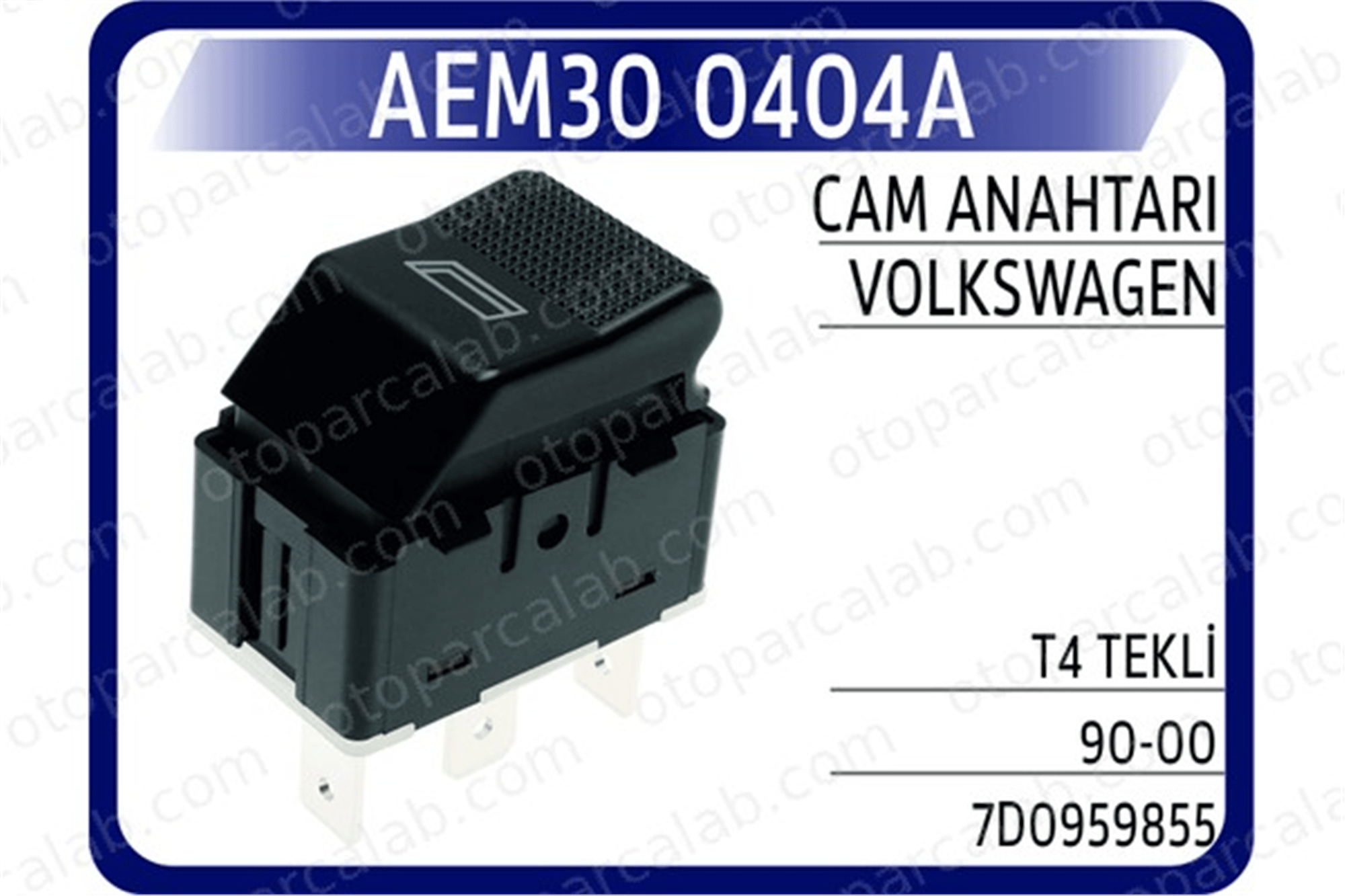 AEM 30 0404A Cam Açma Düğmesi Ön Sağ VW TRANSPORTER T4 Minibüs/Otobüs TRANSPORTER T4 Panelvan/Van 7D0959855