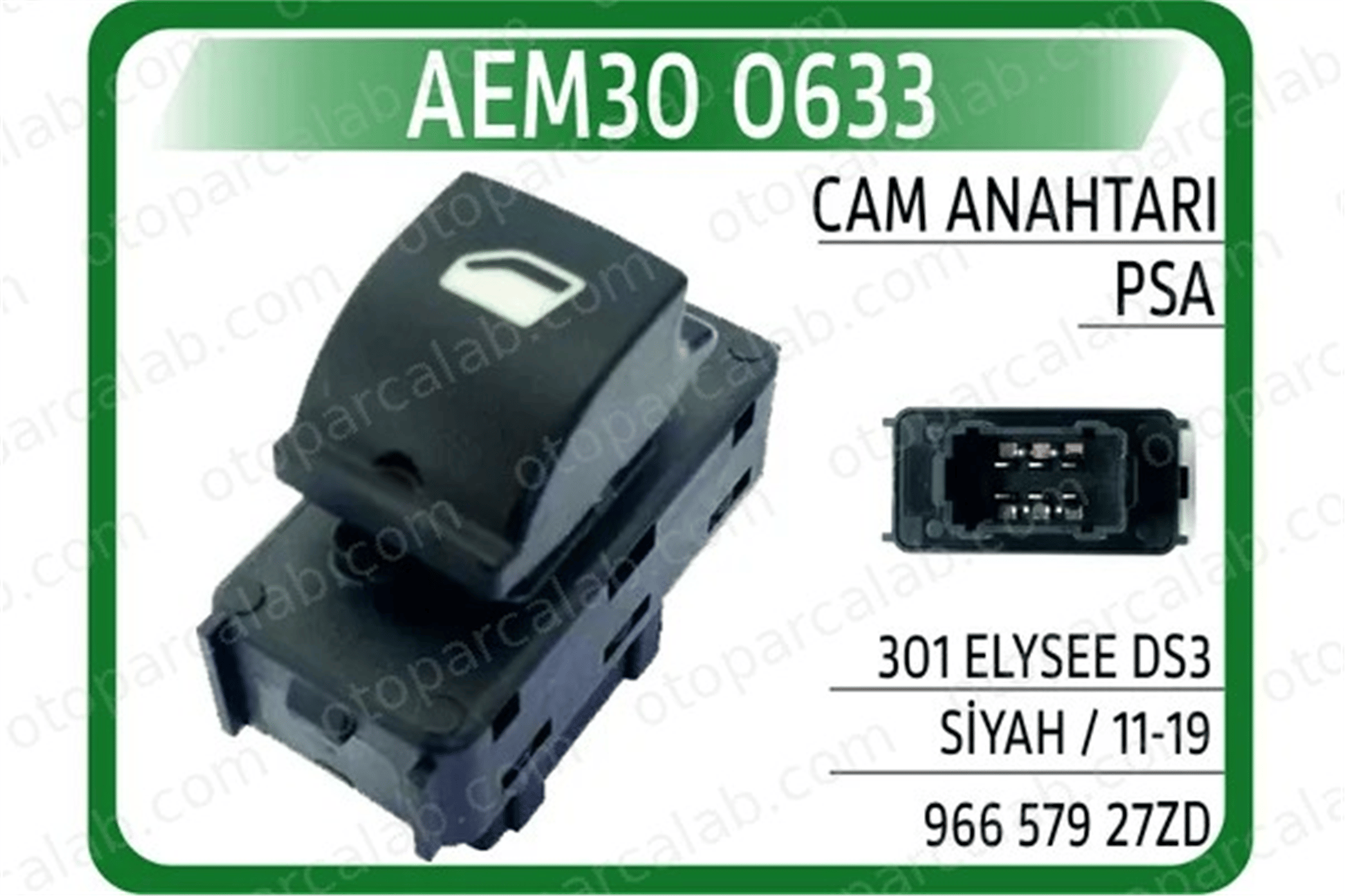 AEM 30 0633 Cam Açma Düğmesi Arka Sağ veya Sol CITROËN C-ELYSEE PEUGEOT 301 96766662ZD 096766662ZD