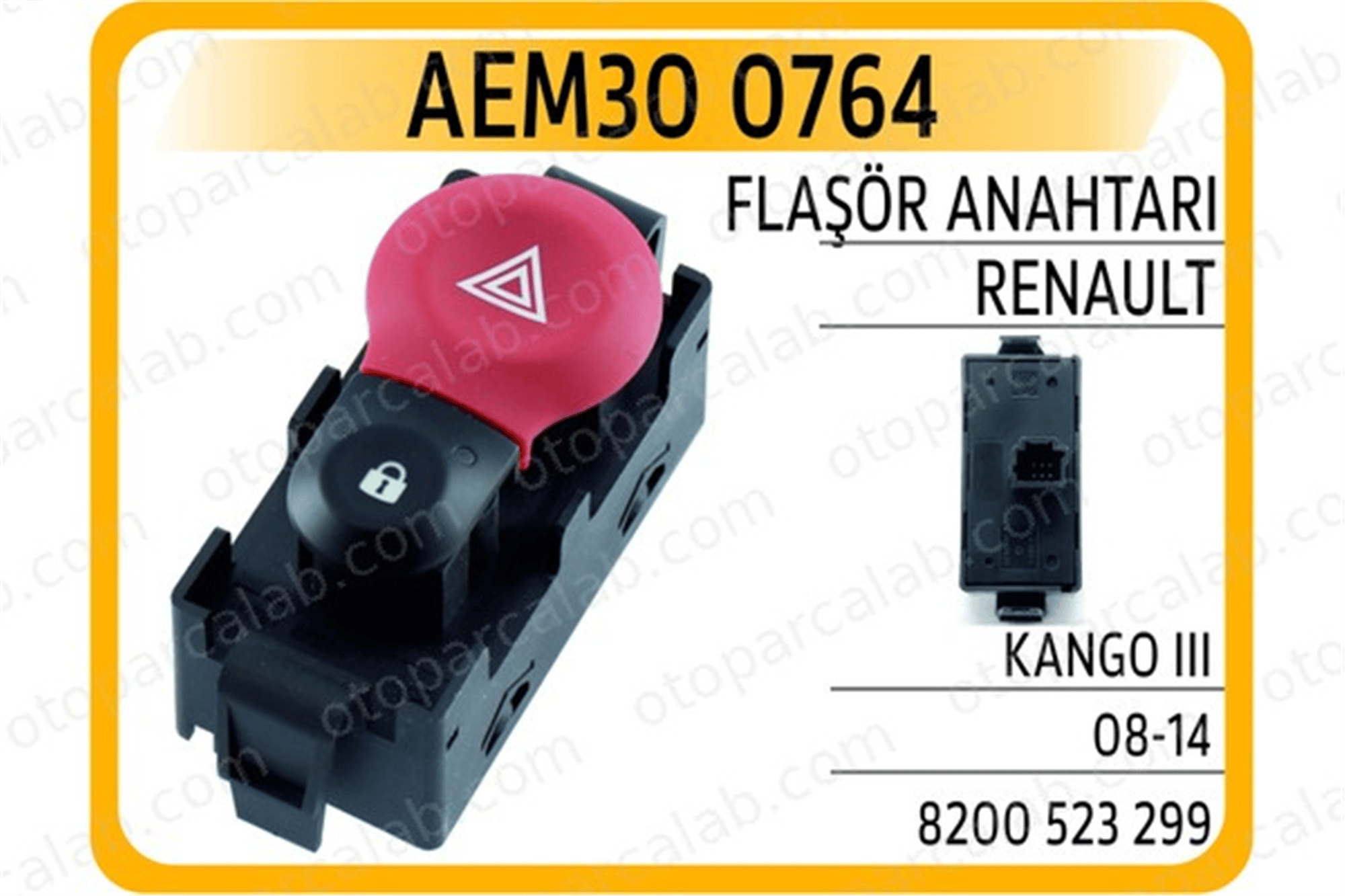 AEM 30 0764 Dörtlü Flaşör Düğmesi RENAULT MEGANE III Hatchback MEGANE III Coupe 8200523299 8200483813