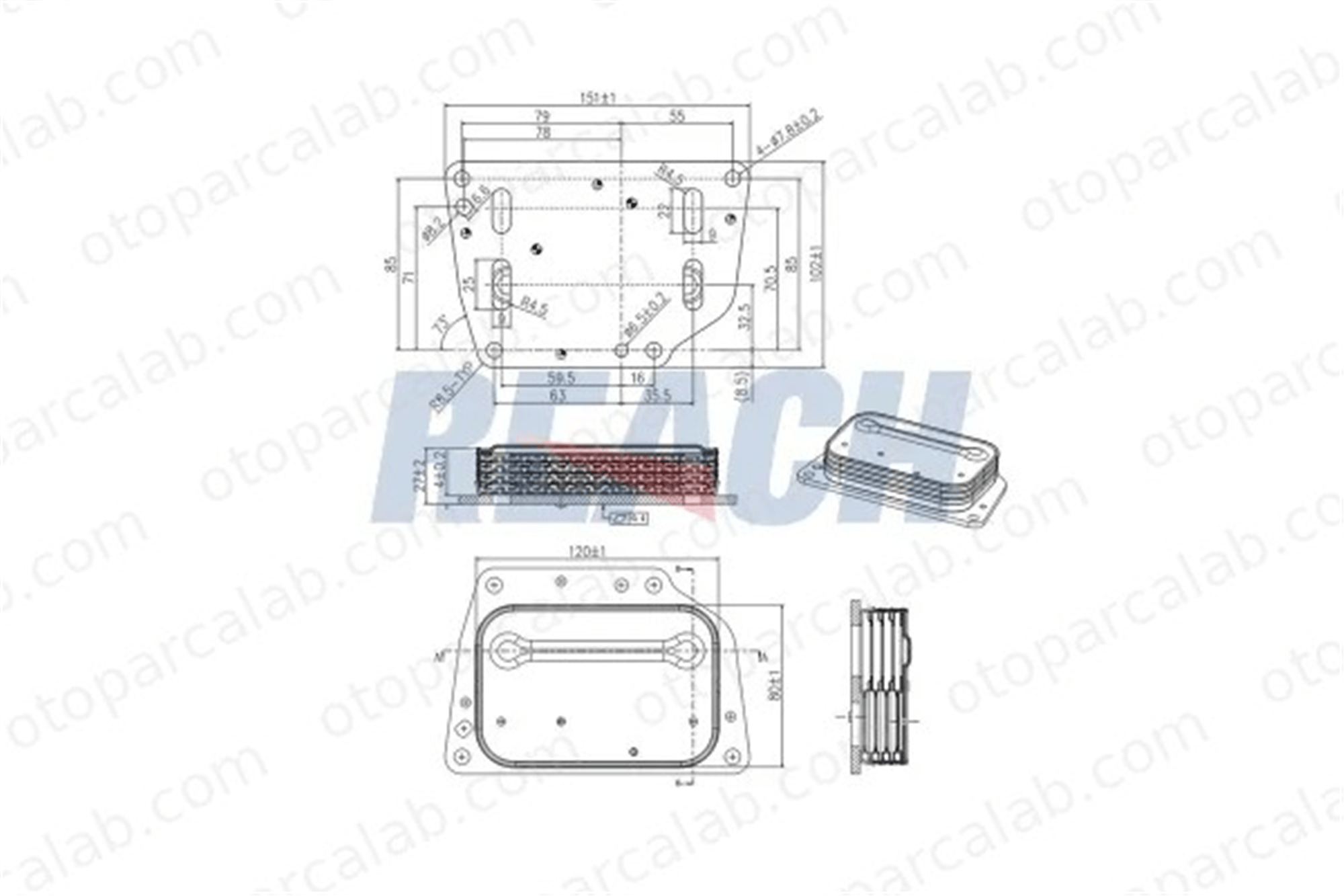AKD OP146133 Motor Yağ Soğutucu FIAT PANDA PANDA VAN 1616315180 1616315280