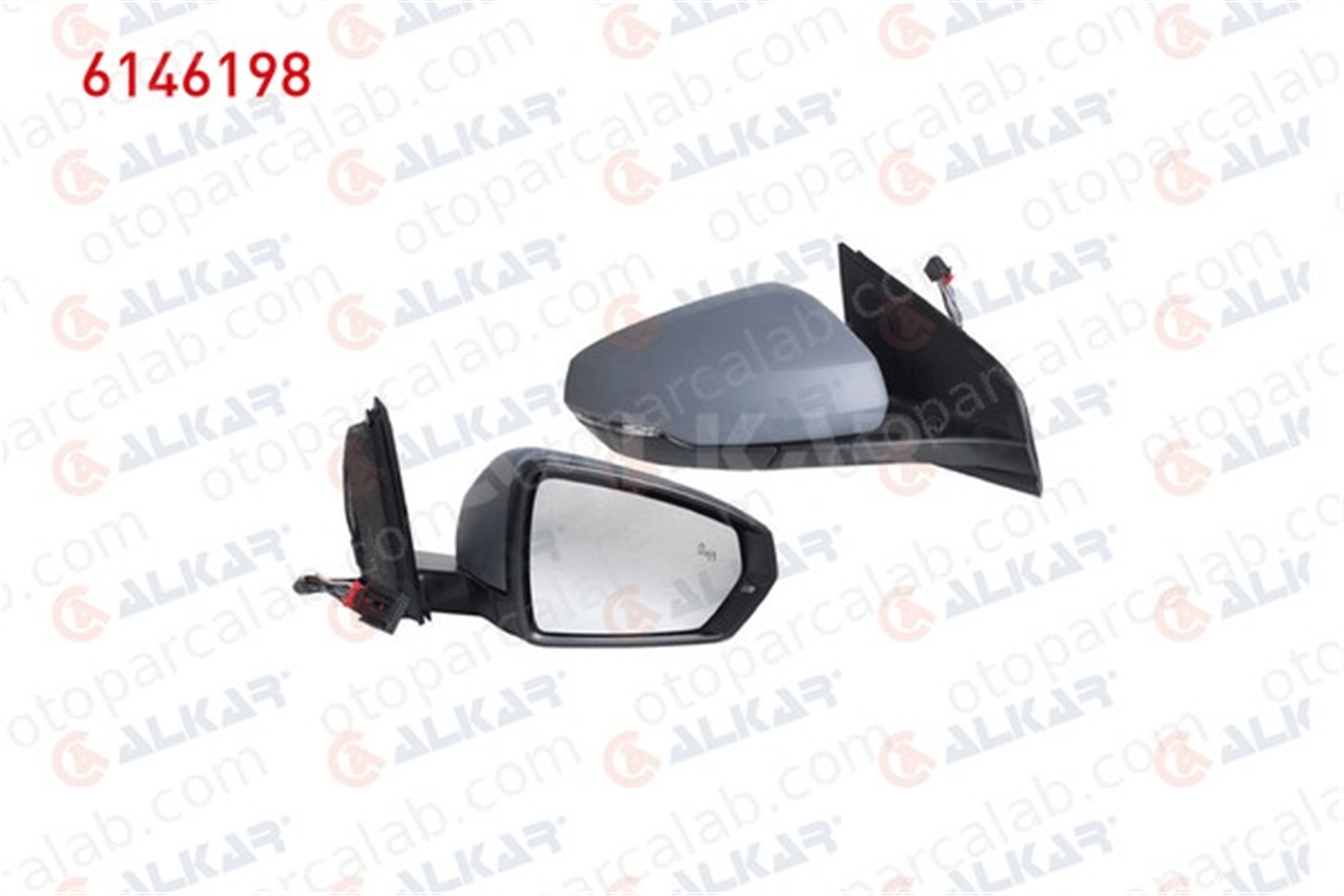 ALKAR 6146198 Dikiz Aynası Dış Sağ VW POLO VI 2G0857537AGRU 2G0857538AGRU