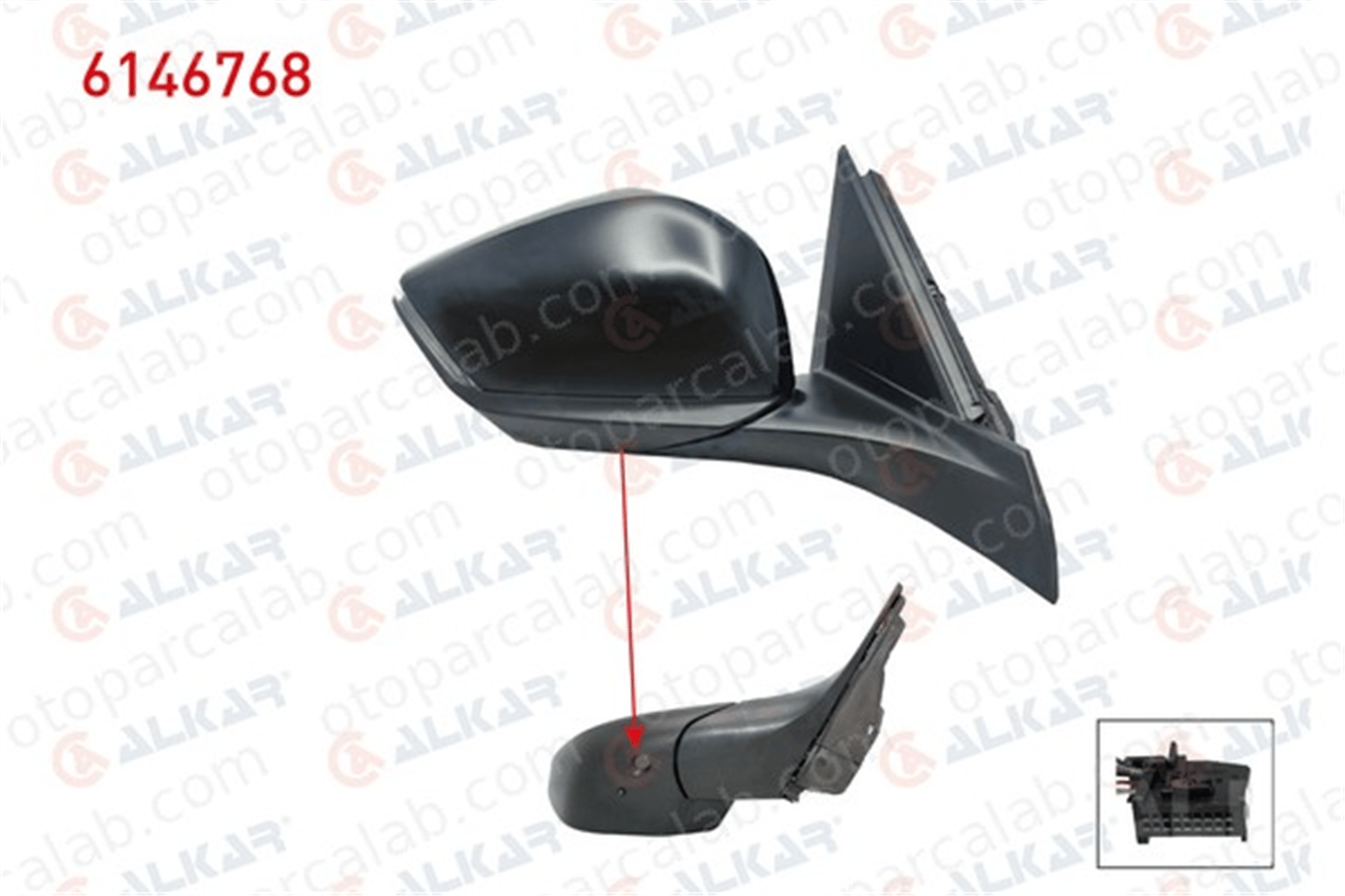 ALKAR 6146768 Dikiz Aynası Dış Sağ PEUGEOT 308 III OPEL ASTRA L 984605239V 984605299V