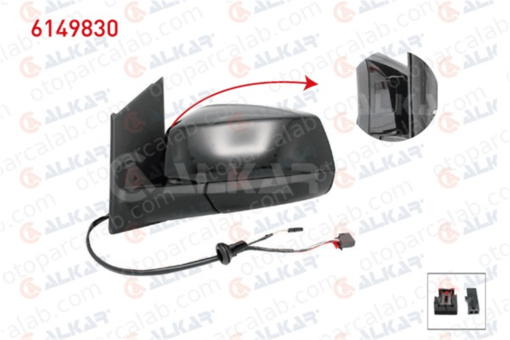 ALKAR 6149830 Dikiz Aynası Dış Sol VW CADDY V Kasa/büyük limuzin 2556364 2556368