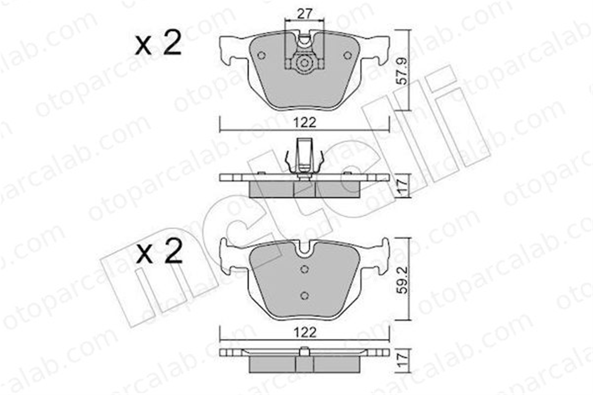 AP 05P1194 Fren Disk Balata Arka BMW 5 5 Touring 34216763043 34216763044